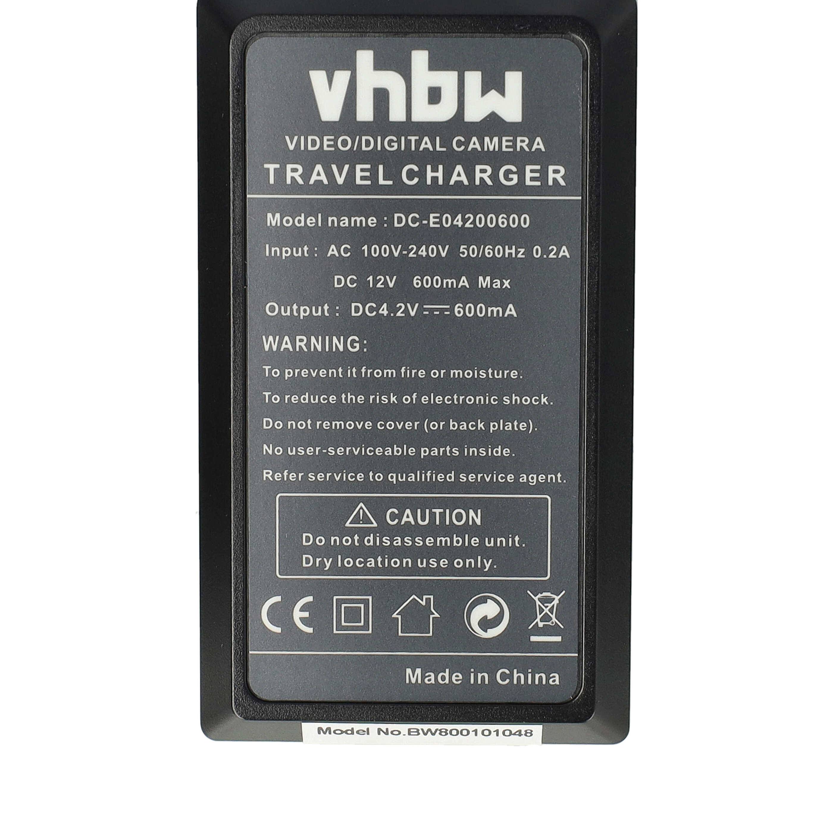 vhbw Ladegerät kompatibel mit Panasonic Lumix DMC-FX68V, DMC-FX700K Kamera Camcorder/Akku - Ladeschale, Kfz-Adapter, Ladestandsanzeige