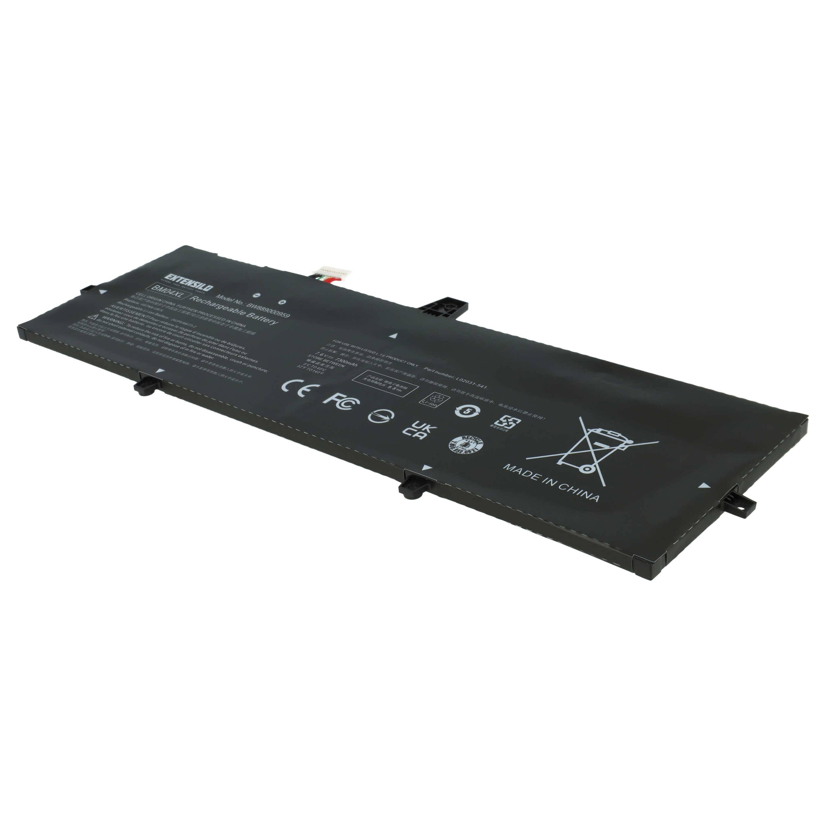EXTENSILO Akku kompatibel mit HP EliteBook x360 1030 G3 45X96UT, x360 1030 G3 3ZH01EA Notebook (7300 mAh, 7,6 V, Li-Ion)