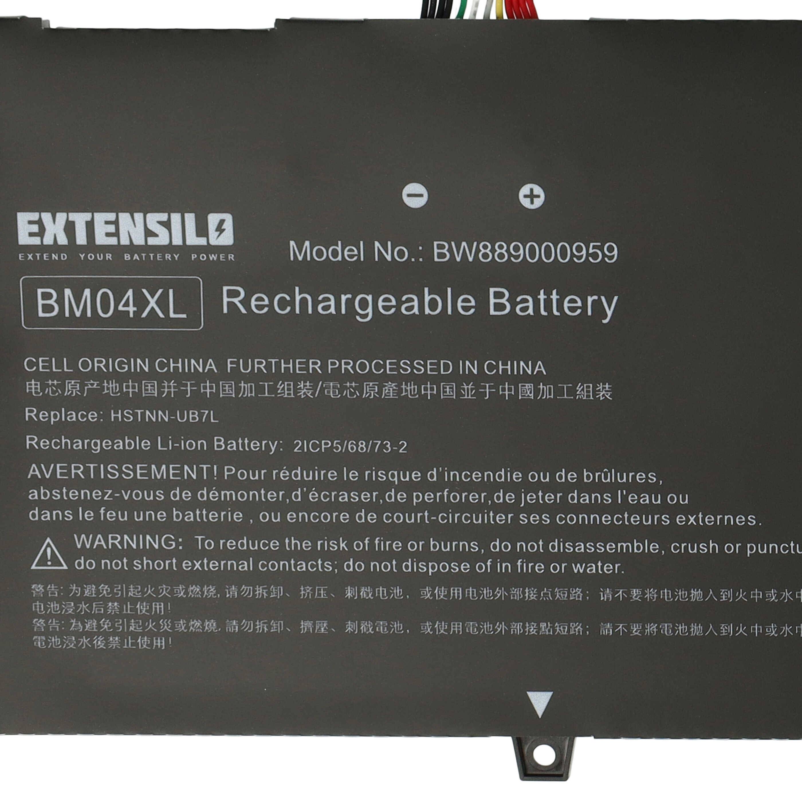 EXTENSILO Akku kompatibel mit HP EliteBook x360 1030 G3 45X96UT, x360 1030 G3 3ZH01EA Notebook (7300 mAh, 7,6 V, Li-Ion)