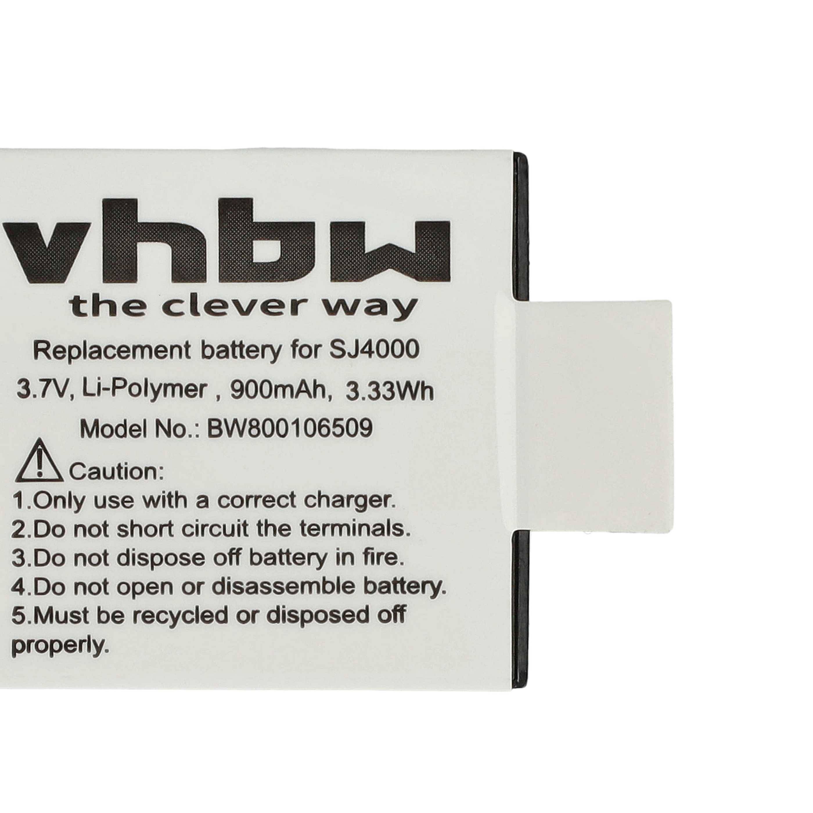 vhbw 3x Akku kompatibel mit Evolveo Sportcam A8 Videokamera Camcorder (900 mAh, 3,7 V, Li-Ion) + Infochip