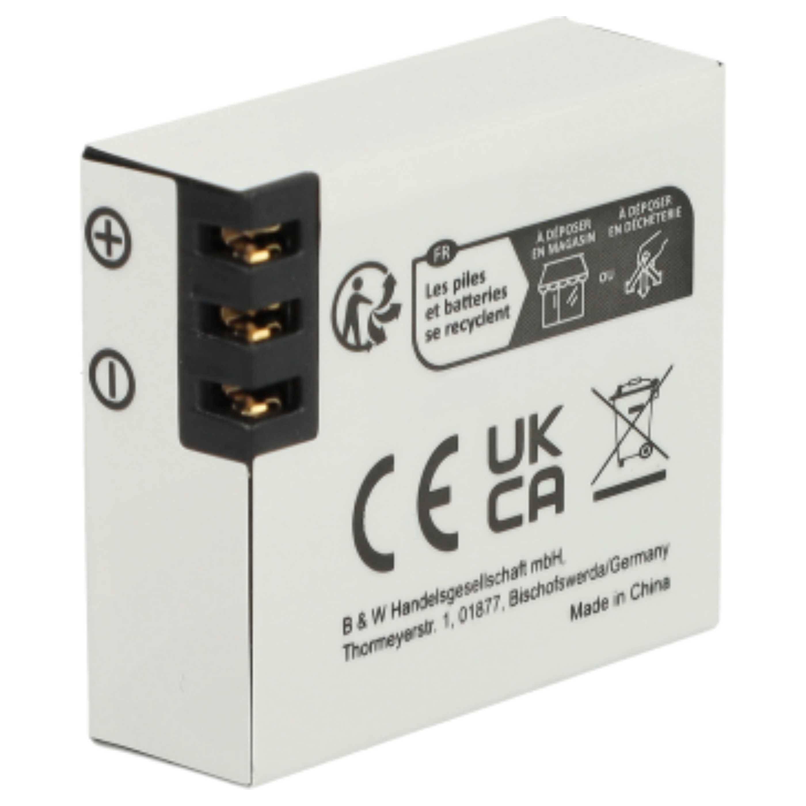 vhbw 3x Akku kompatibel mit Evolveo Sportcam A8 Videokamera Camcorder (900 mAh, 3,7 V, Li-Ion) + Infochip