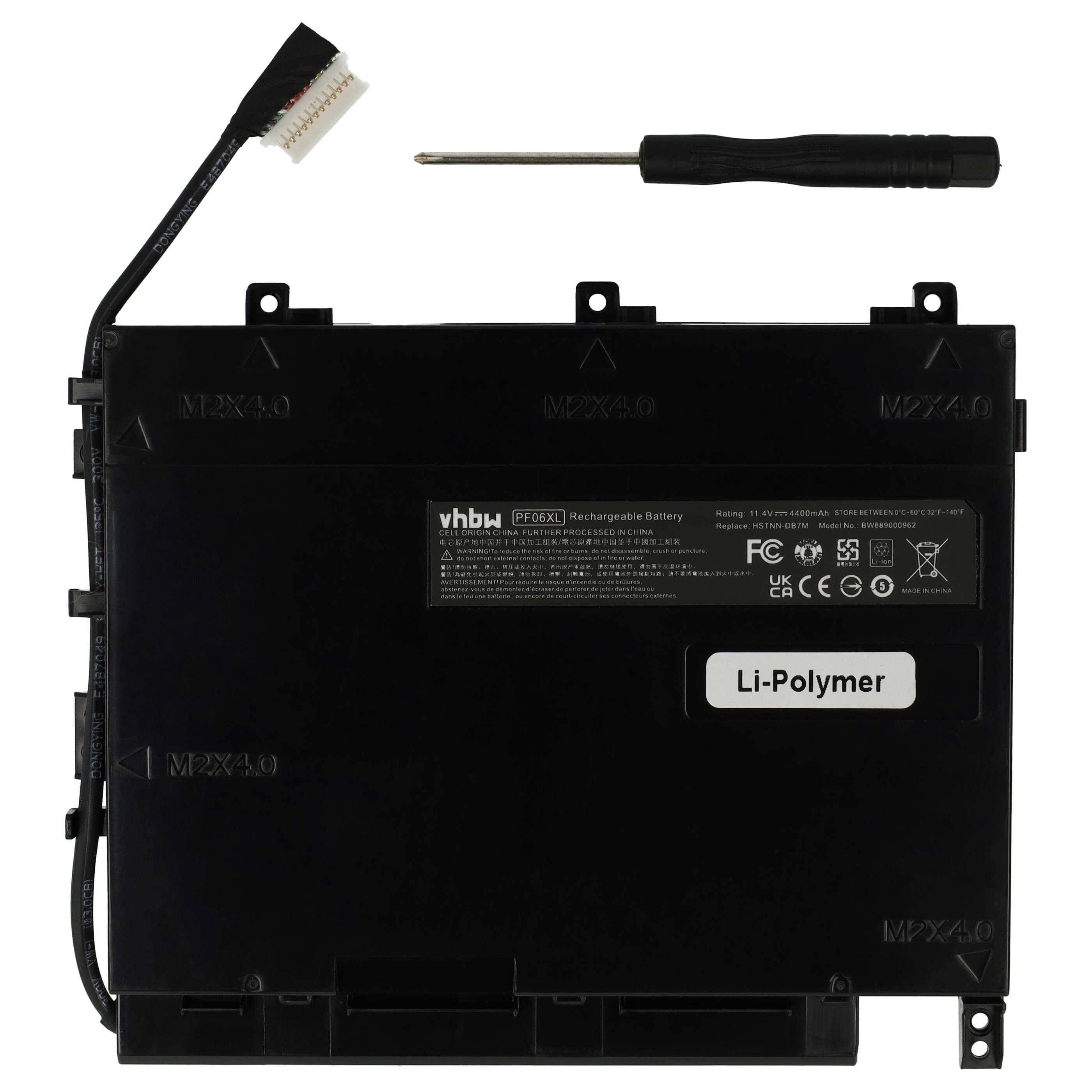 vhbw Akku kompatibel mit HP Omen 17-W104NG, 17-W104NS, 17-W104TX, 17-W104NP, 17-W104NO Notebook (4400 mAh, 11,4 V, Li-Polymer)