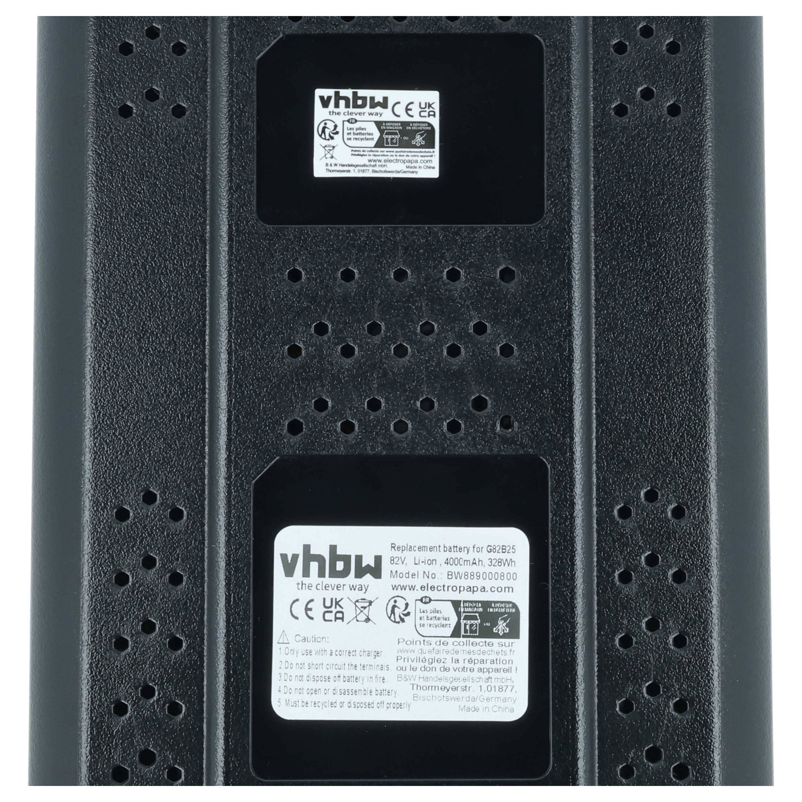 vhbw 2x Akku kompatibel mit Greenworks 82T16, 82V GB500, G82LM51SP, GC82BC, GC82CS, GC82LM46 Rasenmäher Akku-Gartengerät (4000mAh 82V Li-Ion)