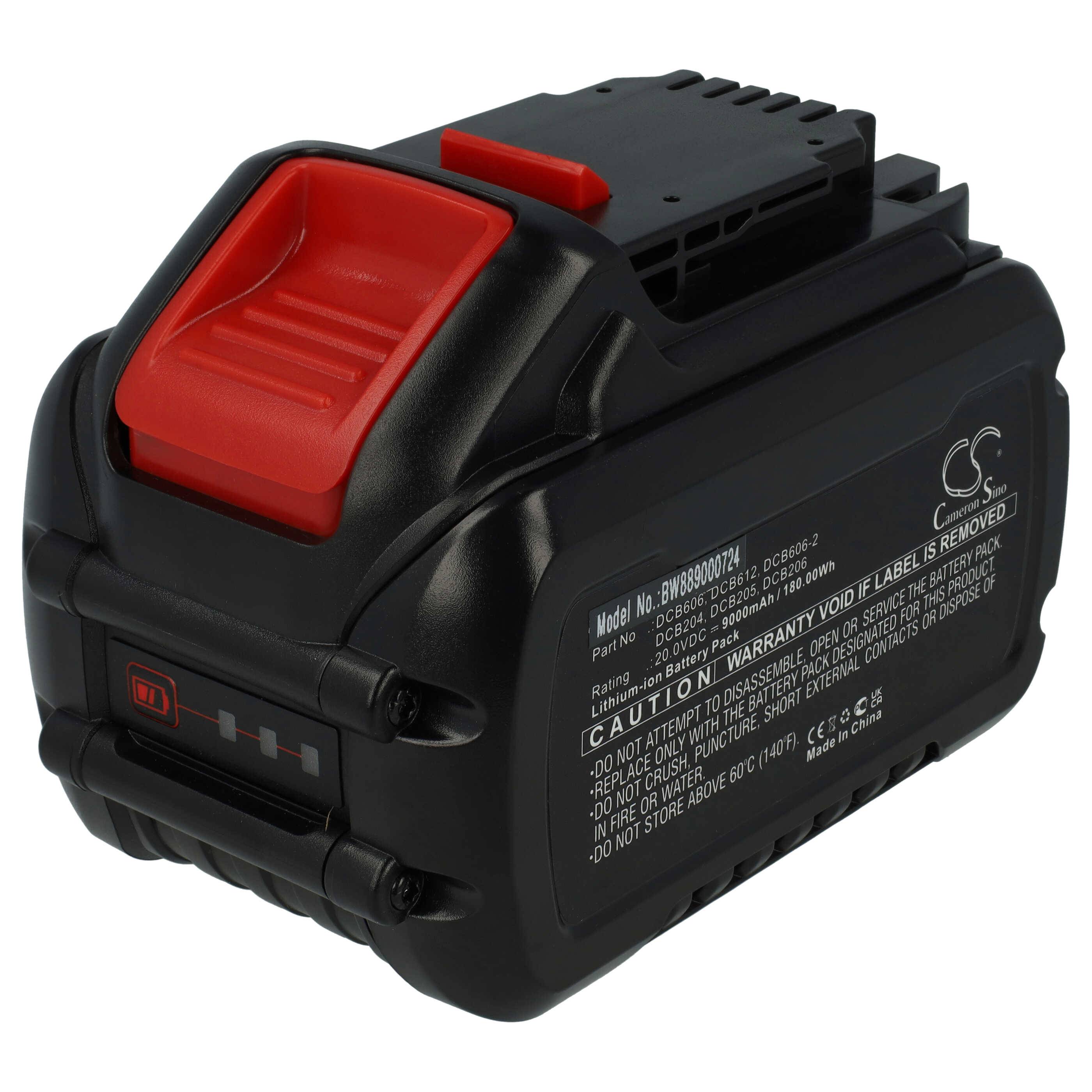 vhbw Akku kompatibel mit Dewalt DCF889M2, DCF889L2, DCF889HM2, DCF889HL2, DCF889, DCF886M2, DCF886D2 Werkzeug (9000 mAh, Li-Ion, 20 V)