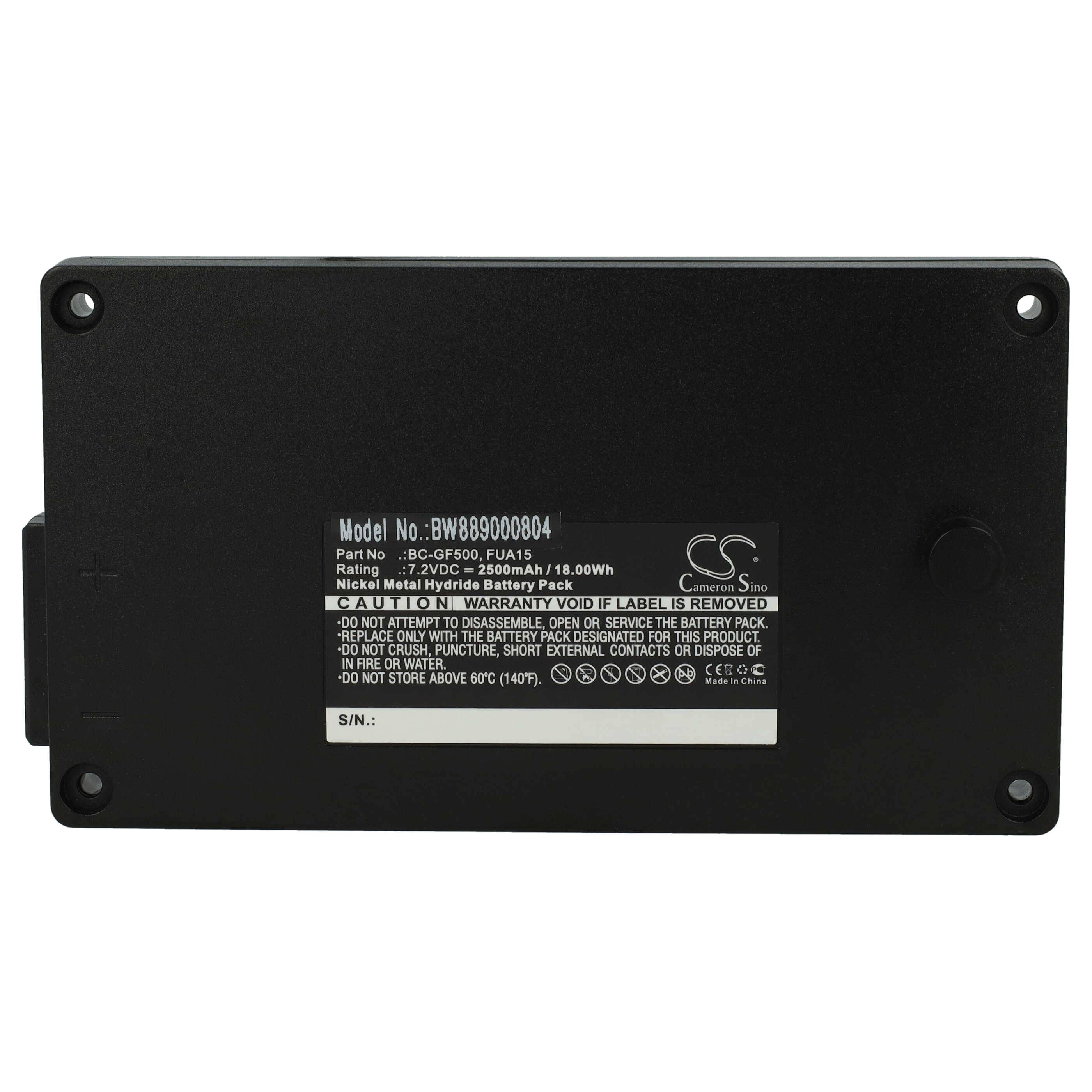 vhbw Akku Ersatz für Gross Funk 100-001-885, BC-GF500, FUA15, FUA50 für Industrie-Funkfernsteuerung Fernbedienung (2500 mAh, 7,2 V, NiMH) - Schwarz
