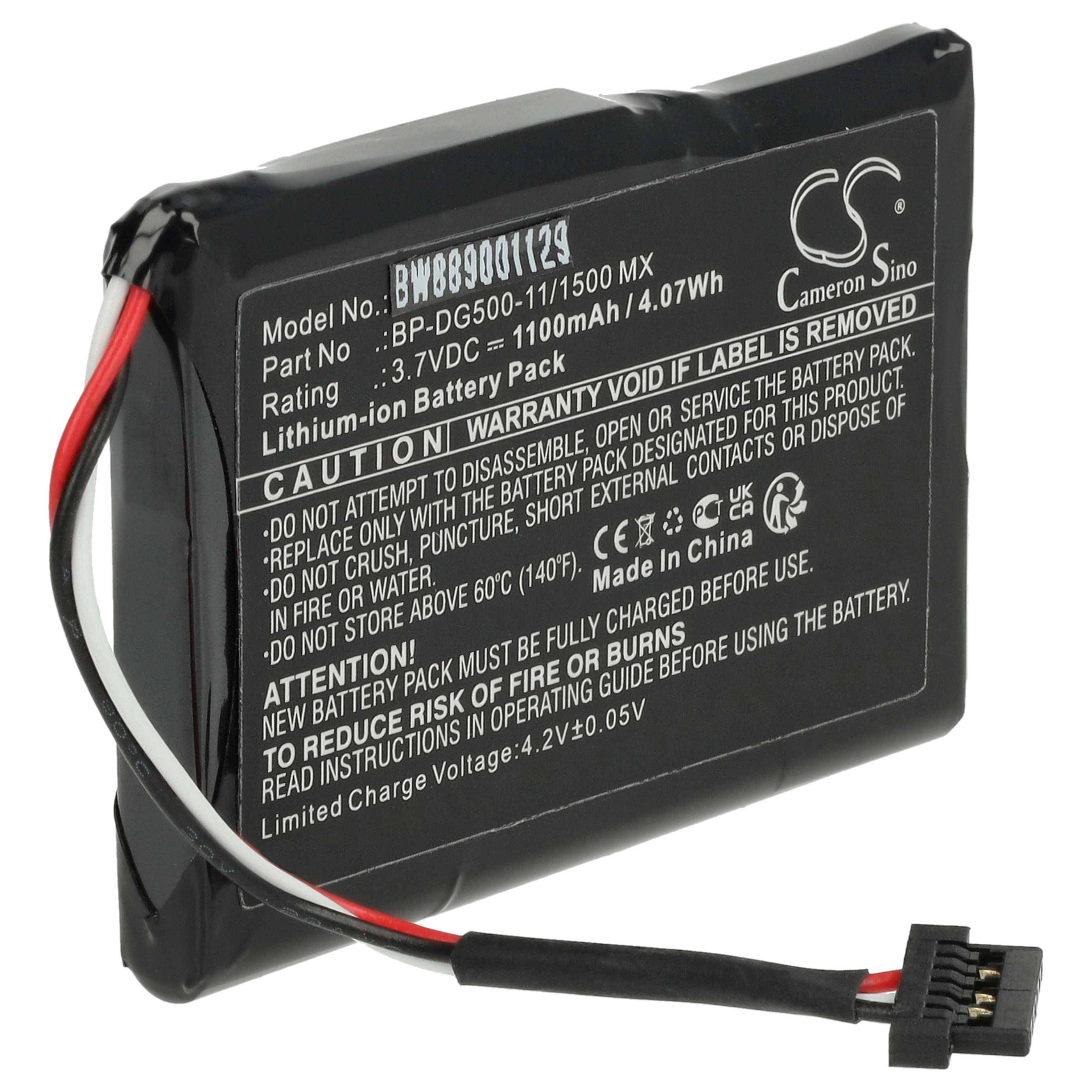 vhbw Akku kompatibel mit Mio cyclo 500 HC, 505 HC GPS Fahrradcomputer Radcomputer (1100 mAh, 3,7 V, Li-Ion)
