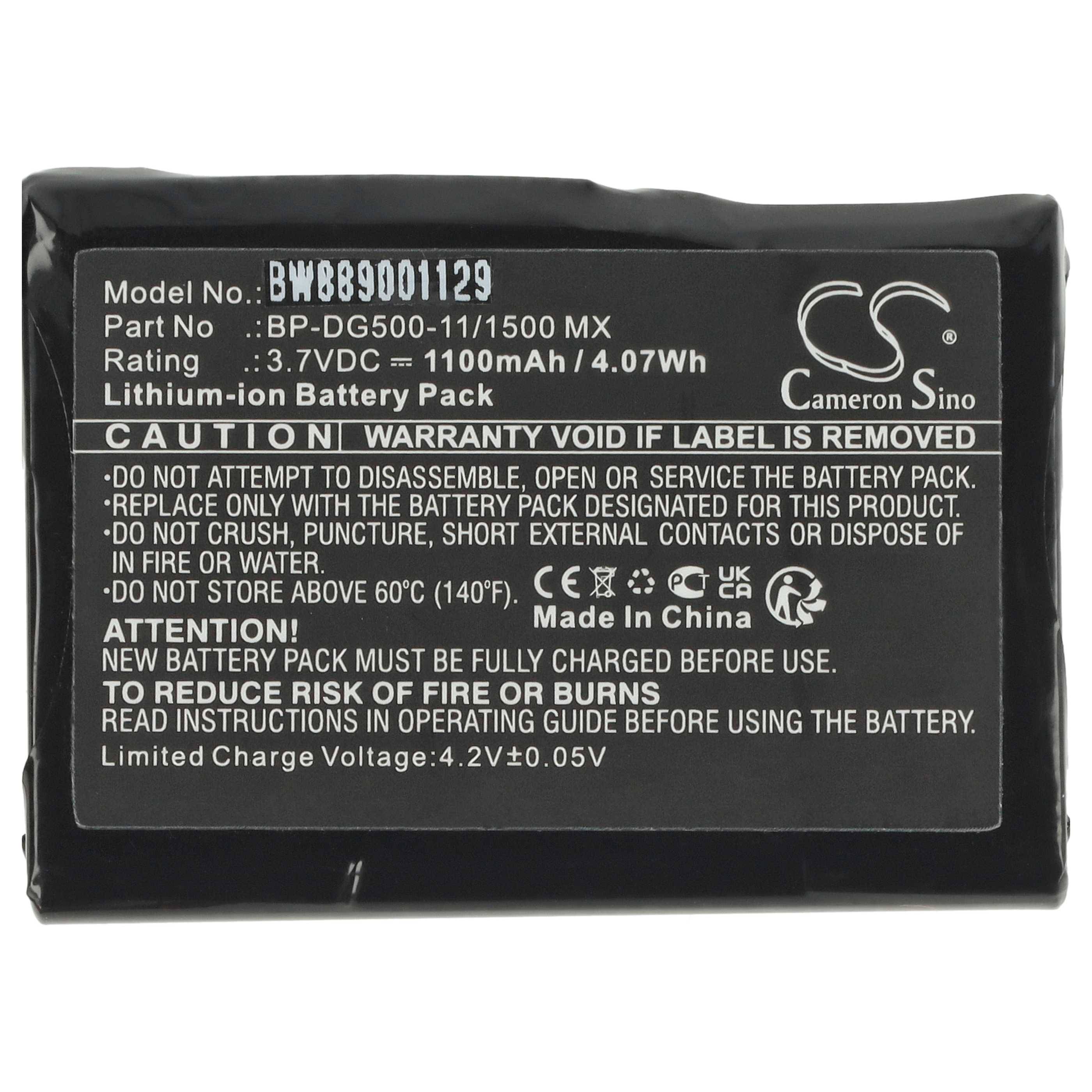 vhbw Akku Ersatz für Magellan BP-DG500-11/1500 MX für GPS Fahrradcomputer Radcomputer (1100 mAh, 3,7 V, Li-Ion)