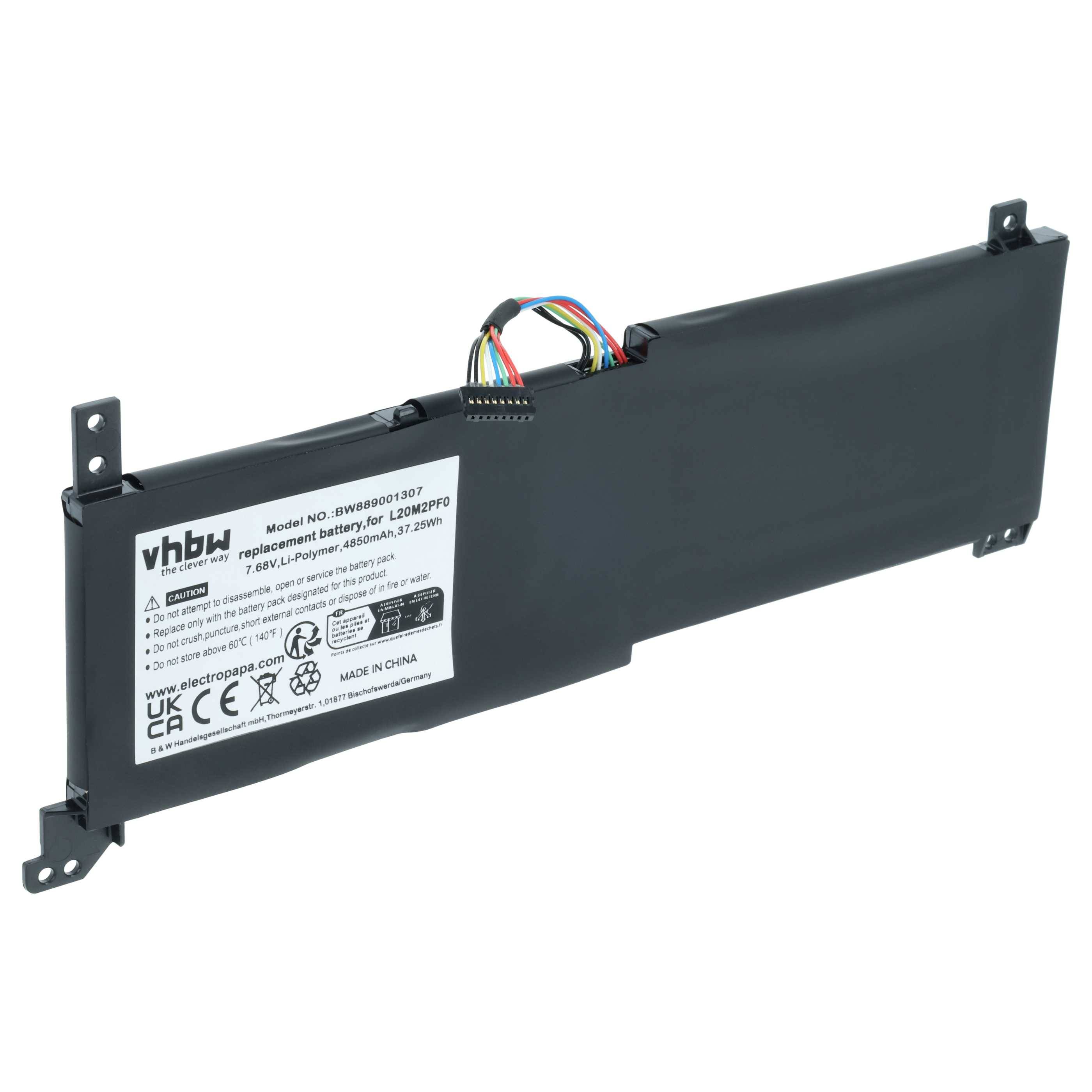 vhbw Akku kompatibel mit Lenovo V14 G2-ITL (82KA001CGE), V14 G2-ITL (82KA001UGE) Notebook (4850 mAh, 7,68 V, Li-Polymer)