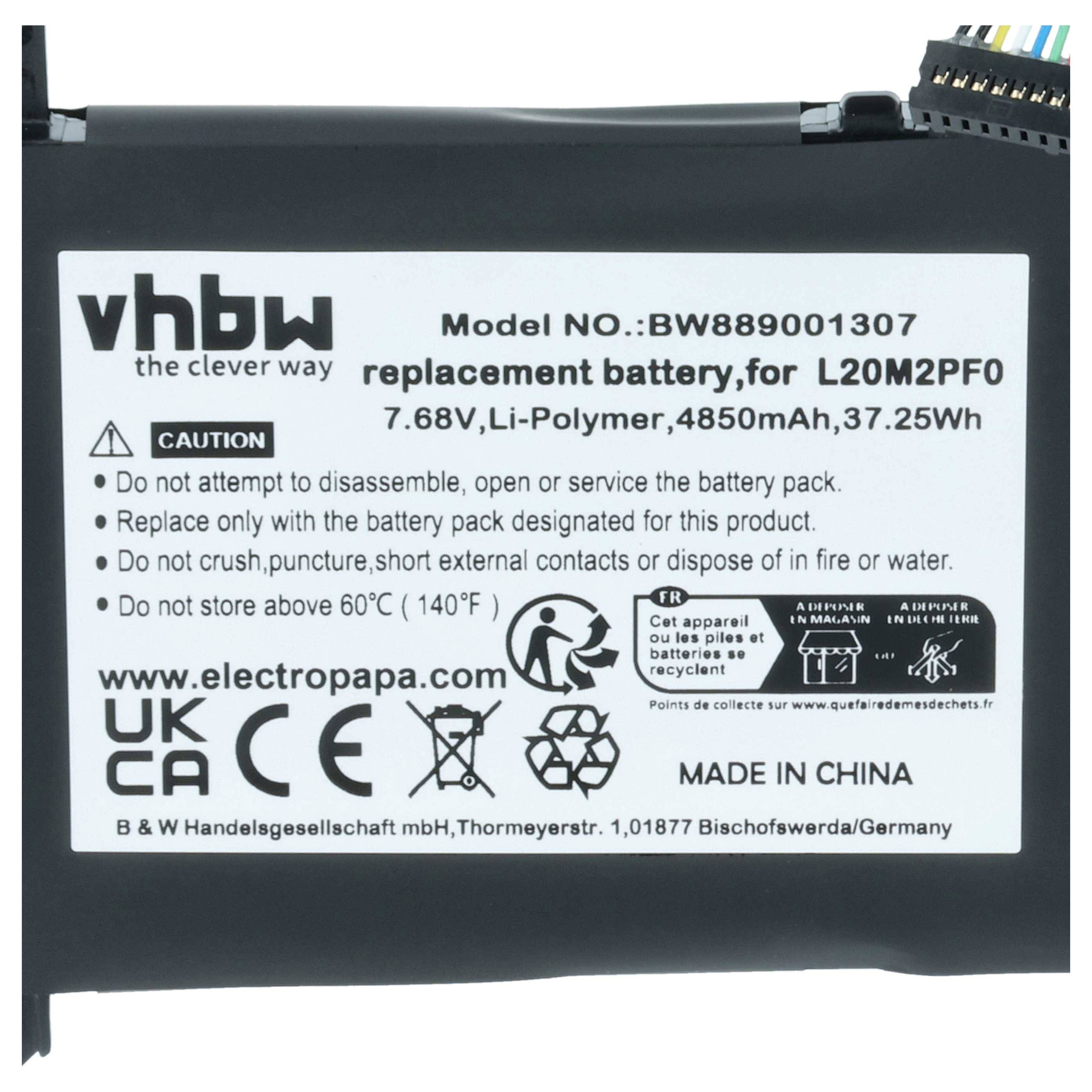 vhbw Akku kompatibel mit Lenovo V17 G2-ITL (82GX008DGE), V15 G2-ITL (82ME), V17 G2-ITL Notebook (4850 mAh, 7,68 V, Li-Polymer)