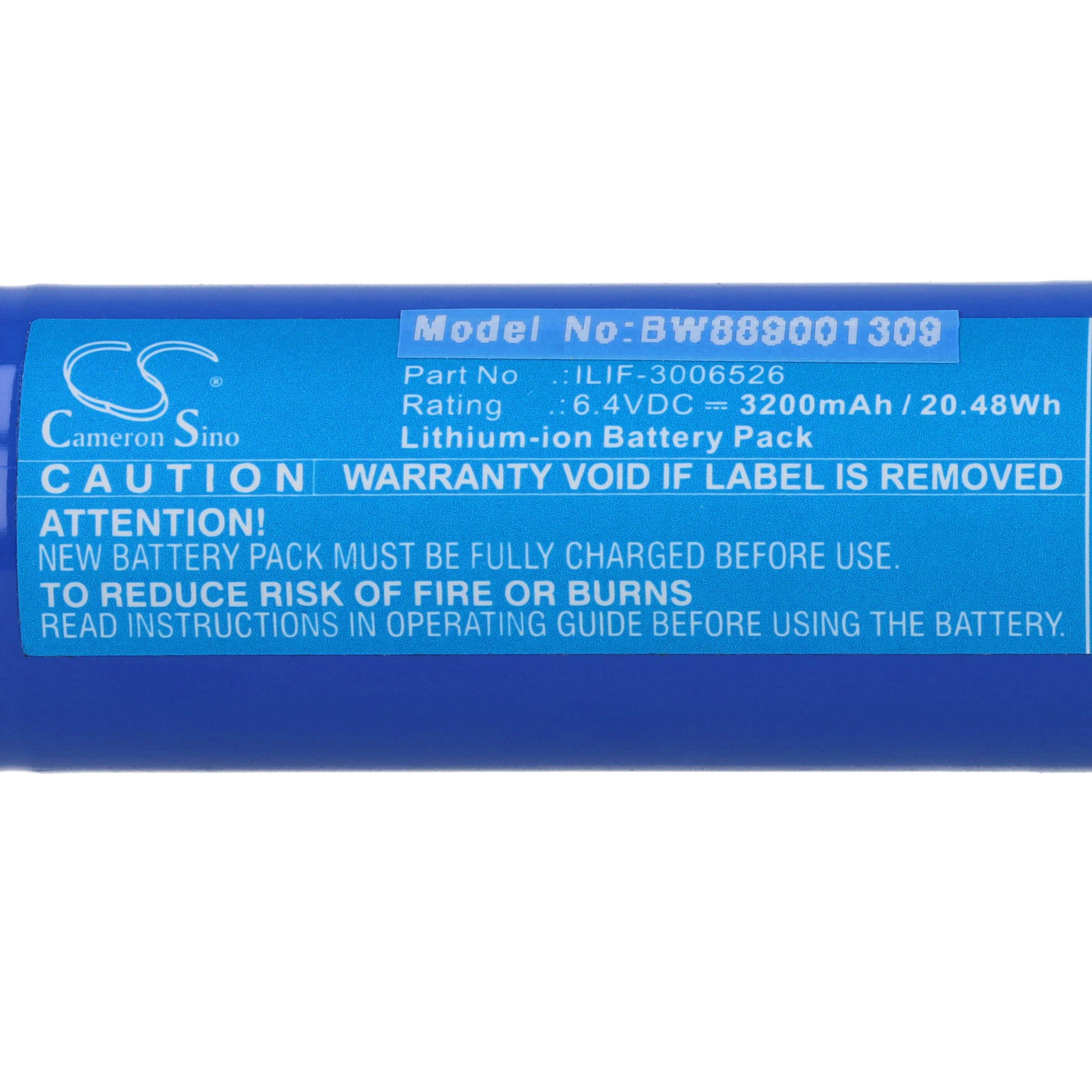 vhbw Akku kompatibel mit Maglite ML125, ML150LR, ML150LRX Taschenlampe Kopflampe (3200 mAh, 6,4 V, Li-Ion)