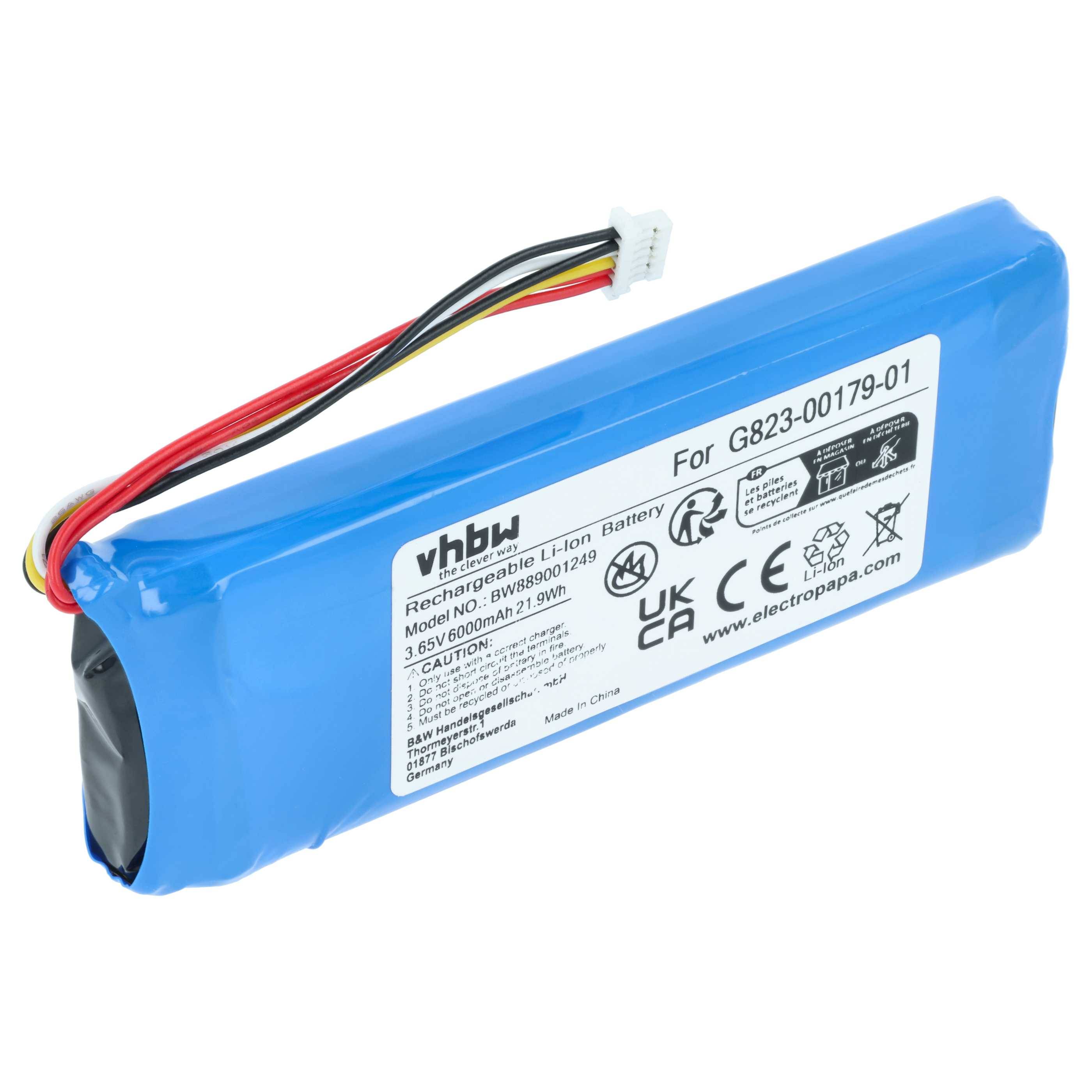 vhbw Akku Ersatz für Google Nest G823-00179-01 für Türsprechanlage, Video-Türklingel (6000 mAh, 3,65 V, Li-Polymer)