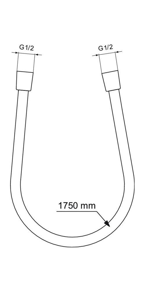 Ideal Standard Brauseschlauch IDEALRAIN Idealflex 1750mm silk black