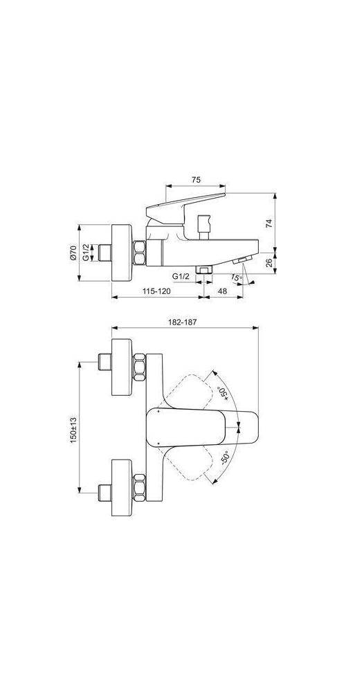 Ideal Standard Badearmatur CERAPLAN AP chrom chrom