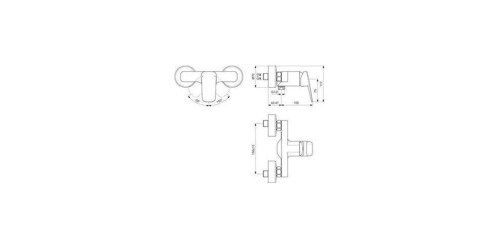 Ideal Standard Brausearmatur CERAPLAN AP chrom chrom