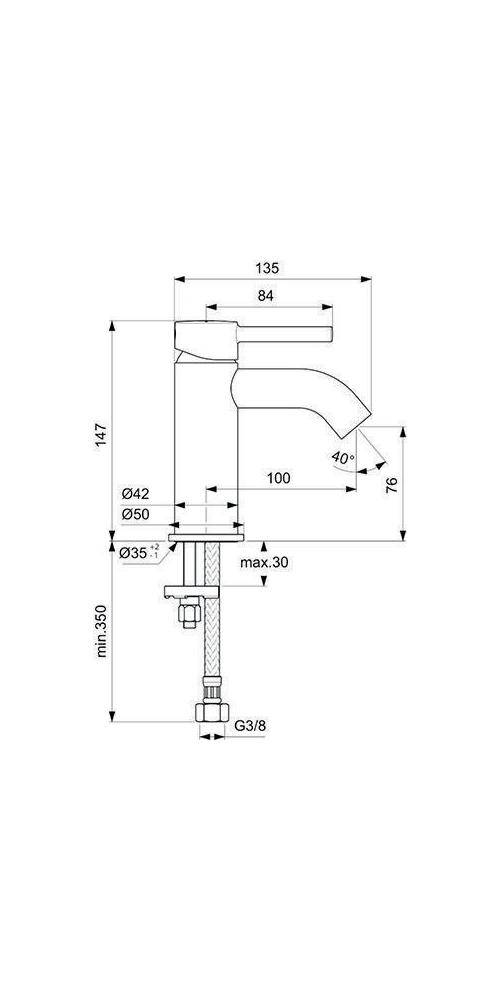 Ideal Standard Waschtischarmatur Ceraline Ausldg 100mm o