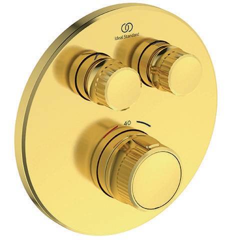 IDS UP-Brausethermostat Navigo CERATHERM 2 Verbraucher, rund brushed gold