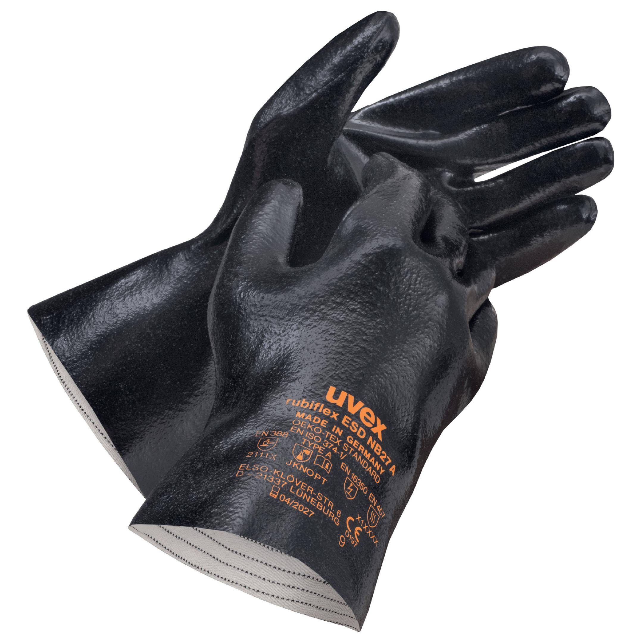 Uvex 6088009 Schutzhandschuh rubiflex ESD NB27A 60880 Größe 9