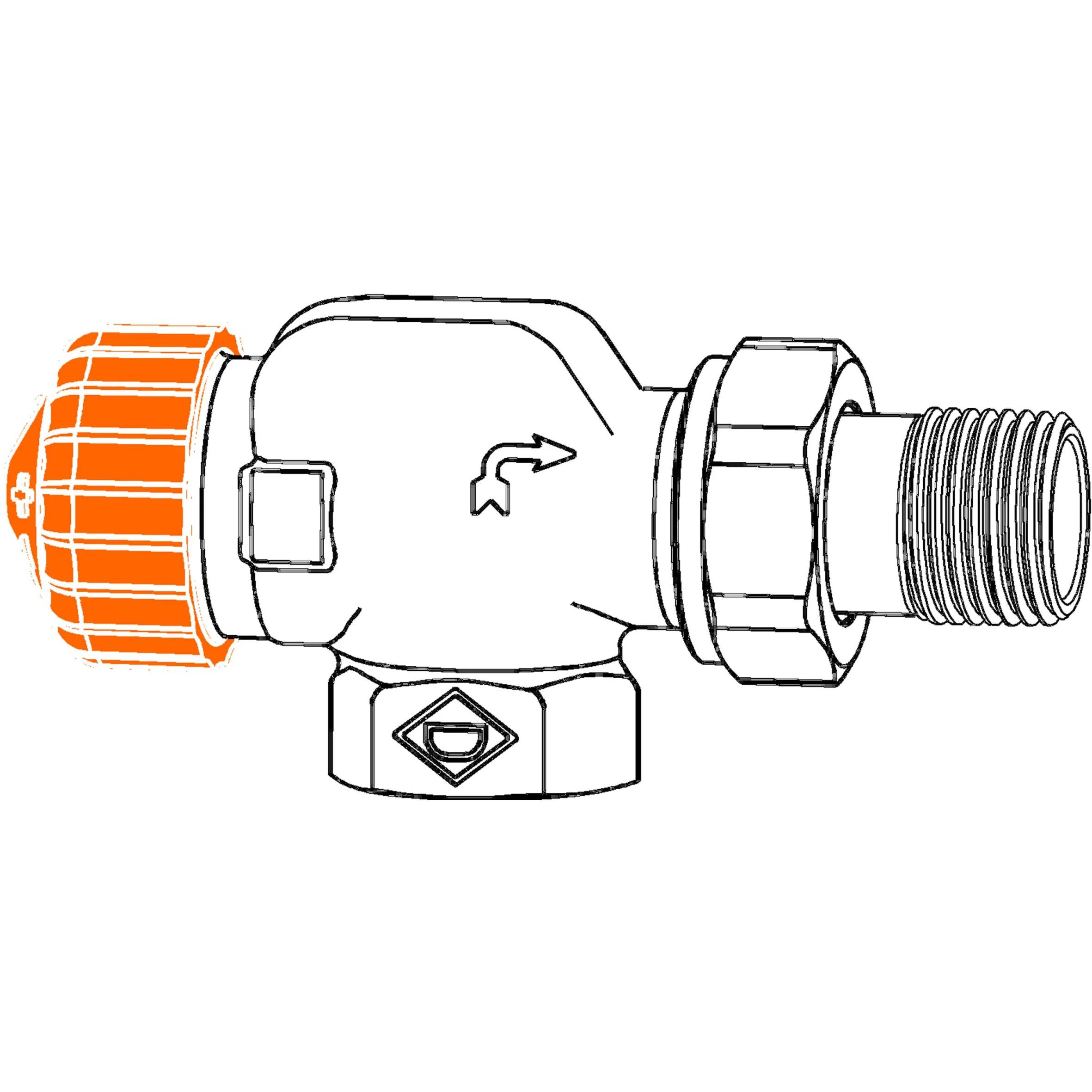 IMI Heimeier Th.Ventilunterteil DN10 (3/8 Zoll) Eclipse, Axial, vernickelt, 1 Stk.