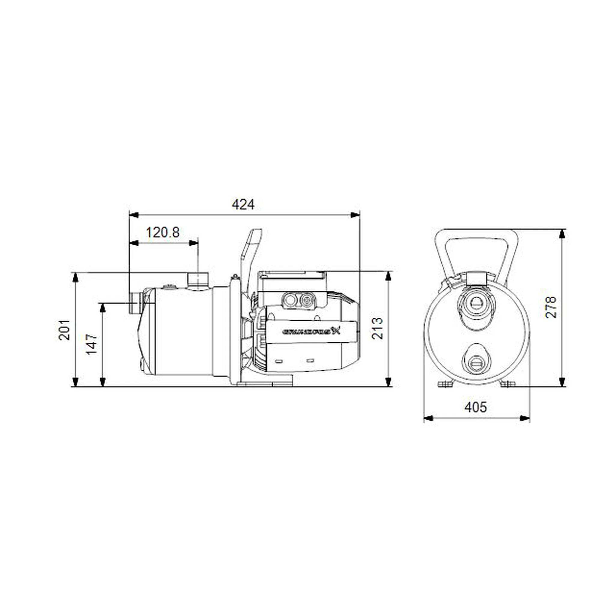 Grundfos Gartenpumpe JP 5-48 1x230V 50Hz 1,5m SCHUKO HU, 1 Stk.