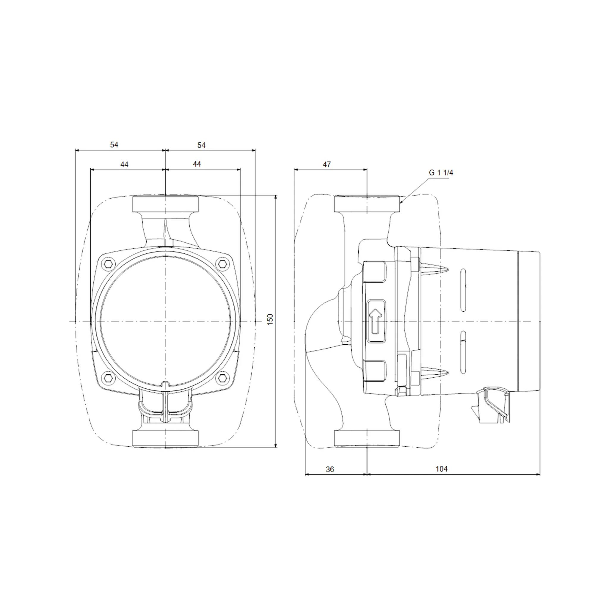 Grundfos Hocheffizienz Umwälzpumpe ALPHA1 25-40 130mm 1x230V G1_1/2 DACH, 1 Stk.