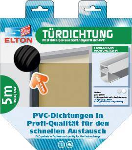 Türanschlagdg.K2154 L.5m z.Einstecken W-PVC blk weiß ELLEN
