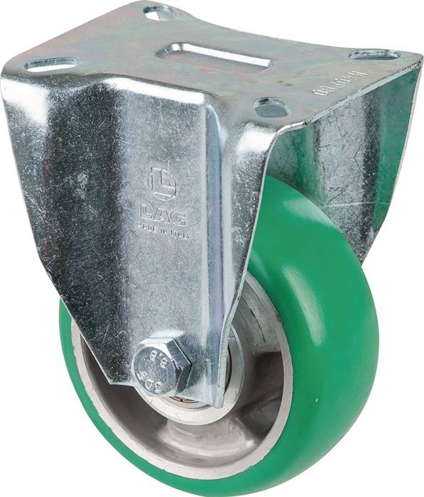 Bockrolle D.100mm Trgf.200kg PU Platte L105xB85mm Farbe Rl.blau BS ROLLEN