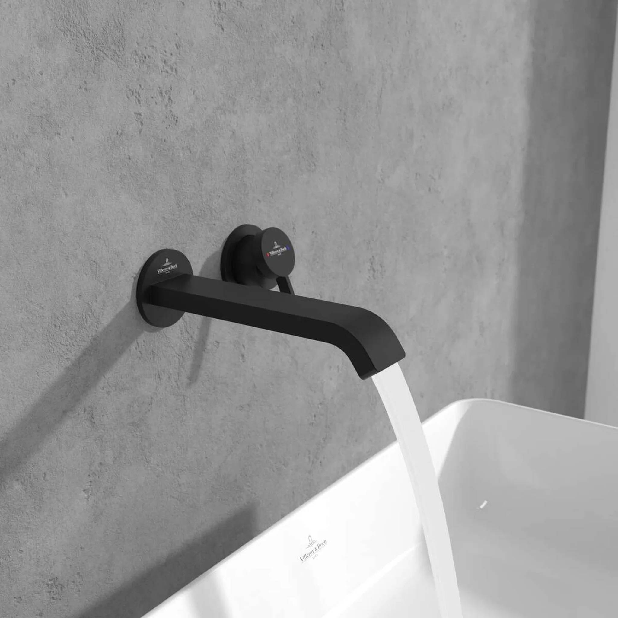 Villeroy & Boch Waschtischarmatur-Set Serie Dawn 60x60×201mm ohne Ablaufgarnitur Matt Black, 1 Stk.