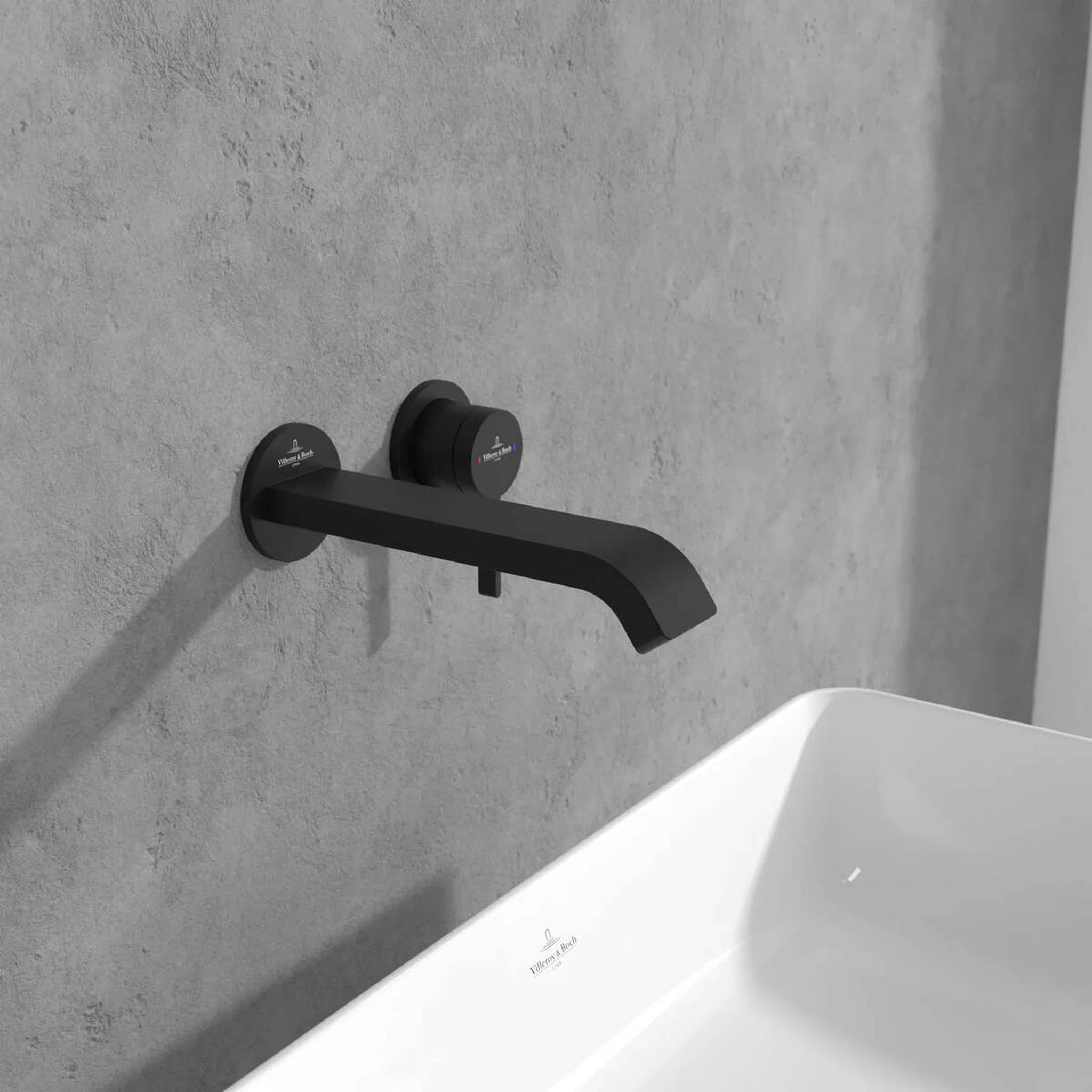Villeroy & Boch Waschtischarmatur-Set Serie Dawn 60x60×201mm ohne Ablaufgarnitur Matt Black, 1 Stk.