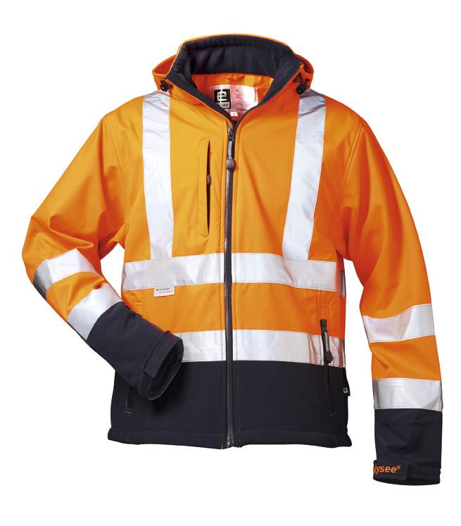 BILL Warnschutz-Softshelljacke ELYSEE® Orange / Marine, EN 471/3, Gr.XXL