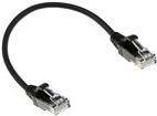 ACT Black 0.25 meter LSZH U/UTP CAT6 datacenter slimline patch cable with RJ45 connectors CAT6 U/UTP SLIMLINE BK 0.25M