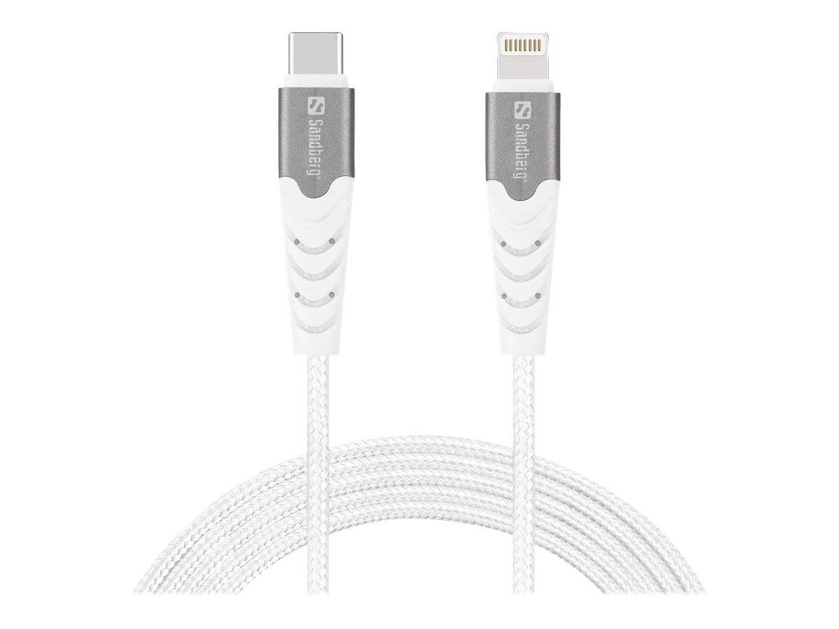 SANDBERG Lightning-Kabel - 24 pin USB-C männlich zu Lightning männlich - 2 m - M