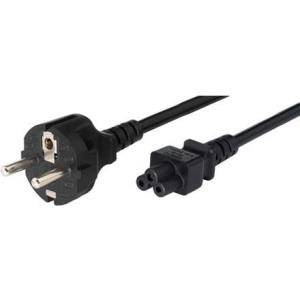 Netzanschlusskabel, Schukostecker an 3pol Buchse C5, schwarz, 1,8 m Notebook-Anschlusskabel für Deutschland, Frankreich,