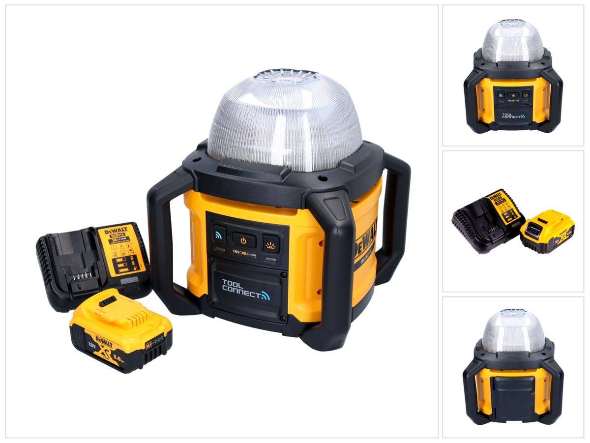 DeWalt DCL 074 P1 Akku Baustellenstrahler Strahler 18 V 5000 lm 4000 Kelvin + 1x Akku 5,0 Ah + Ladegerät