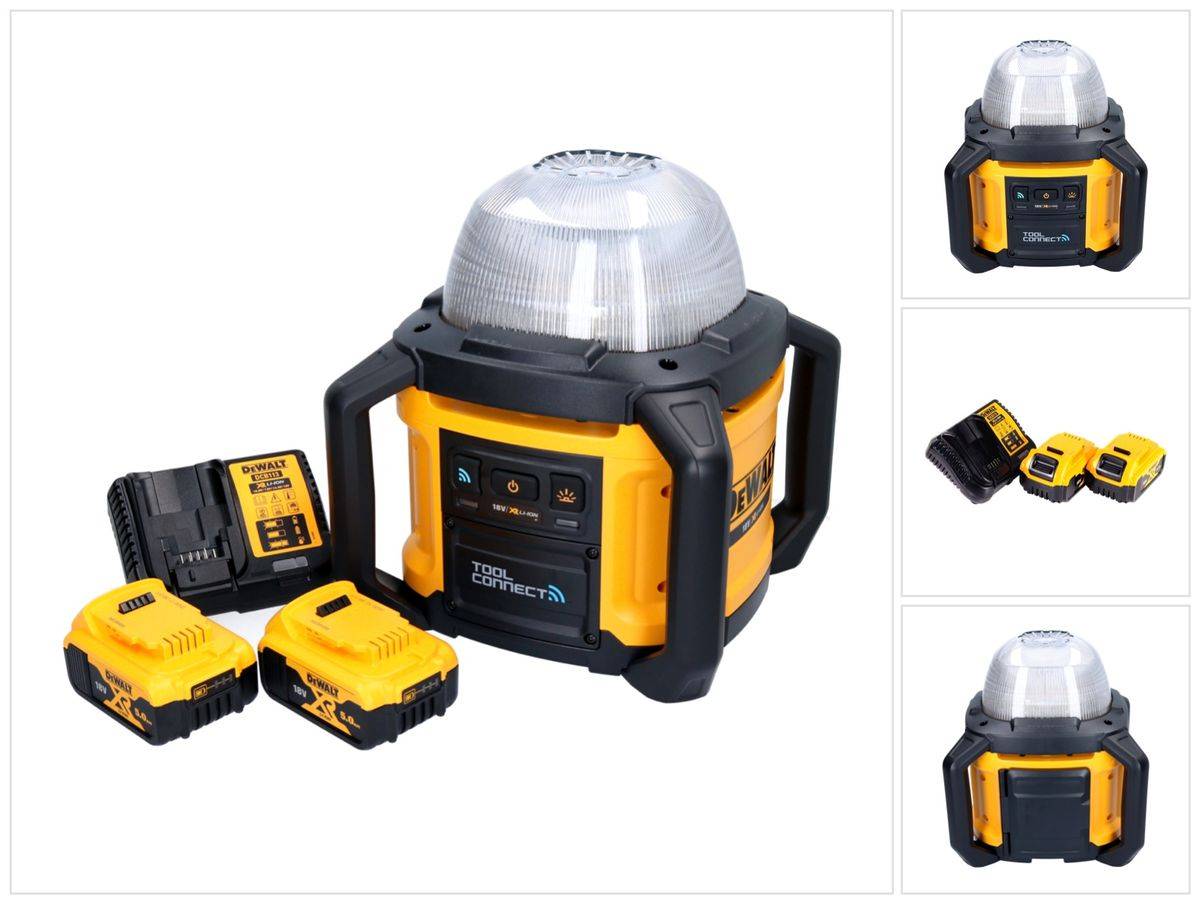 DeWalt DCL 074 P2 Akku Baustellenstrahler Strahler 18 V 5000 lm 4000 Kelvin + 2x Akku 5,0 Ah + Ladegerät