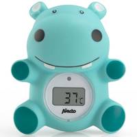 Digitales Thermometer in Form eines blauen Nilpferds mit einer Temperaturanzeige von 37°C auf seinem vorderen Display.