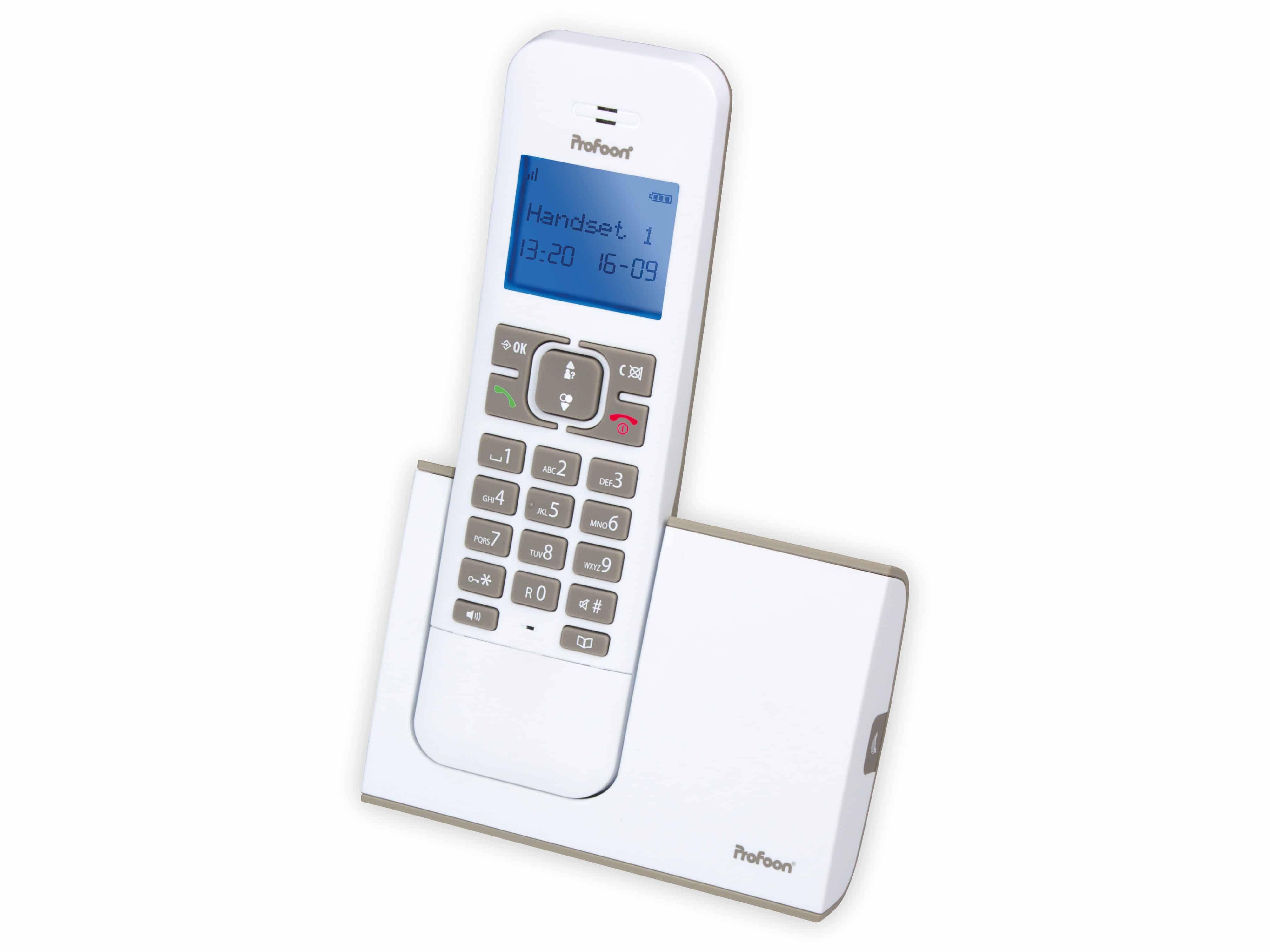PROFOON DECT-Telefon PDX-8400TE, weiß/grau