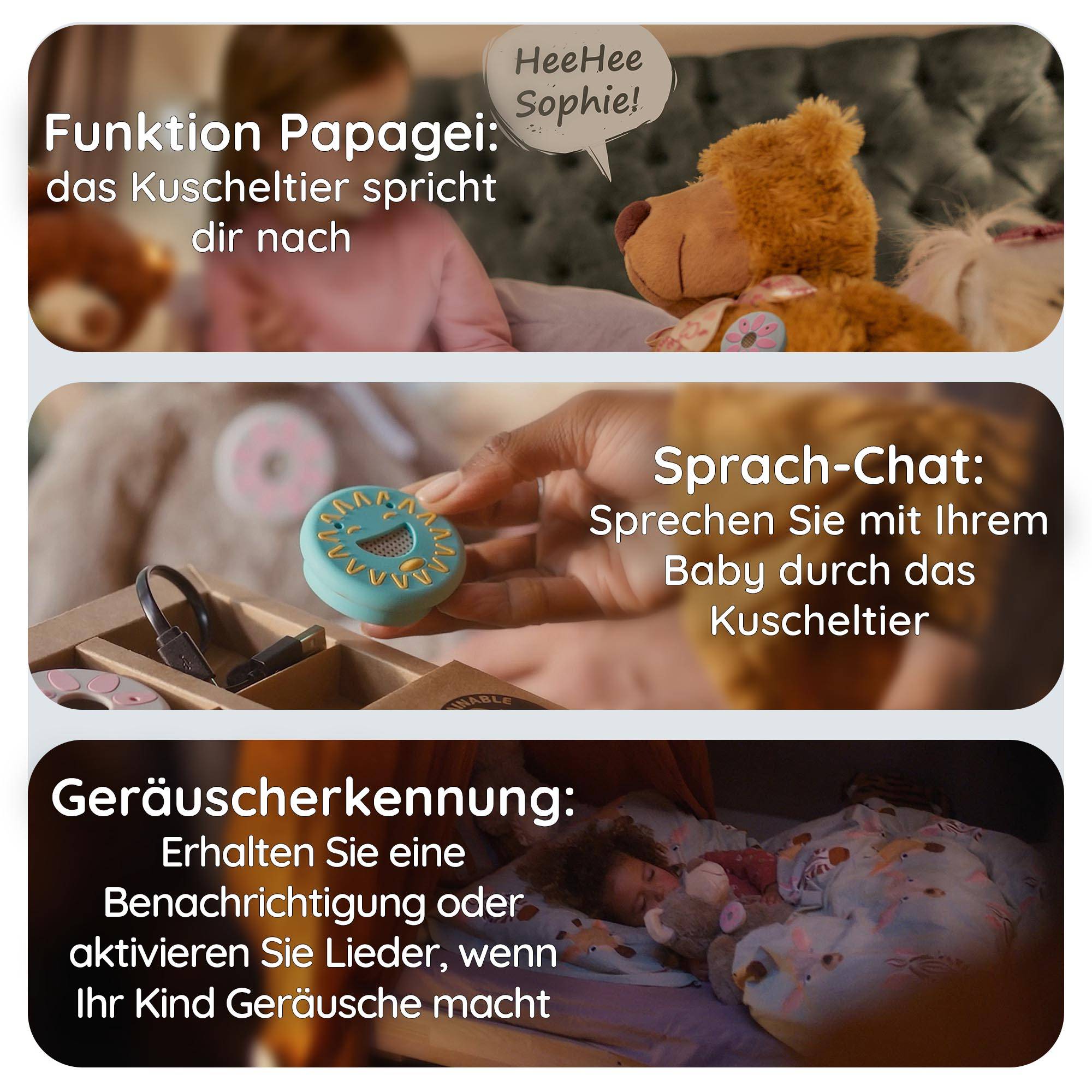 Bringen Sie Kuscheltiere zum Sprechen mit dem Alecto Baby HeeHeeStellen Sie sich vor, das Lieblingskuscheltier Ihres Kindes kann sprechen, spielen