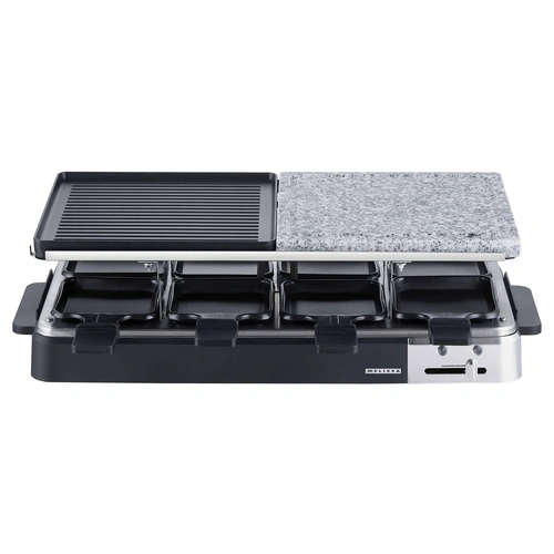 MELISSA Raclette-Grill 16300027, 1300 W, mit Steinplatte, 8 Pfannen, schwarz MELISSA Raclette-Grill 16300027, 1300 W, mit Steinplatte, 8 Pfannen, schwarz