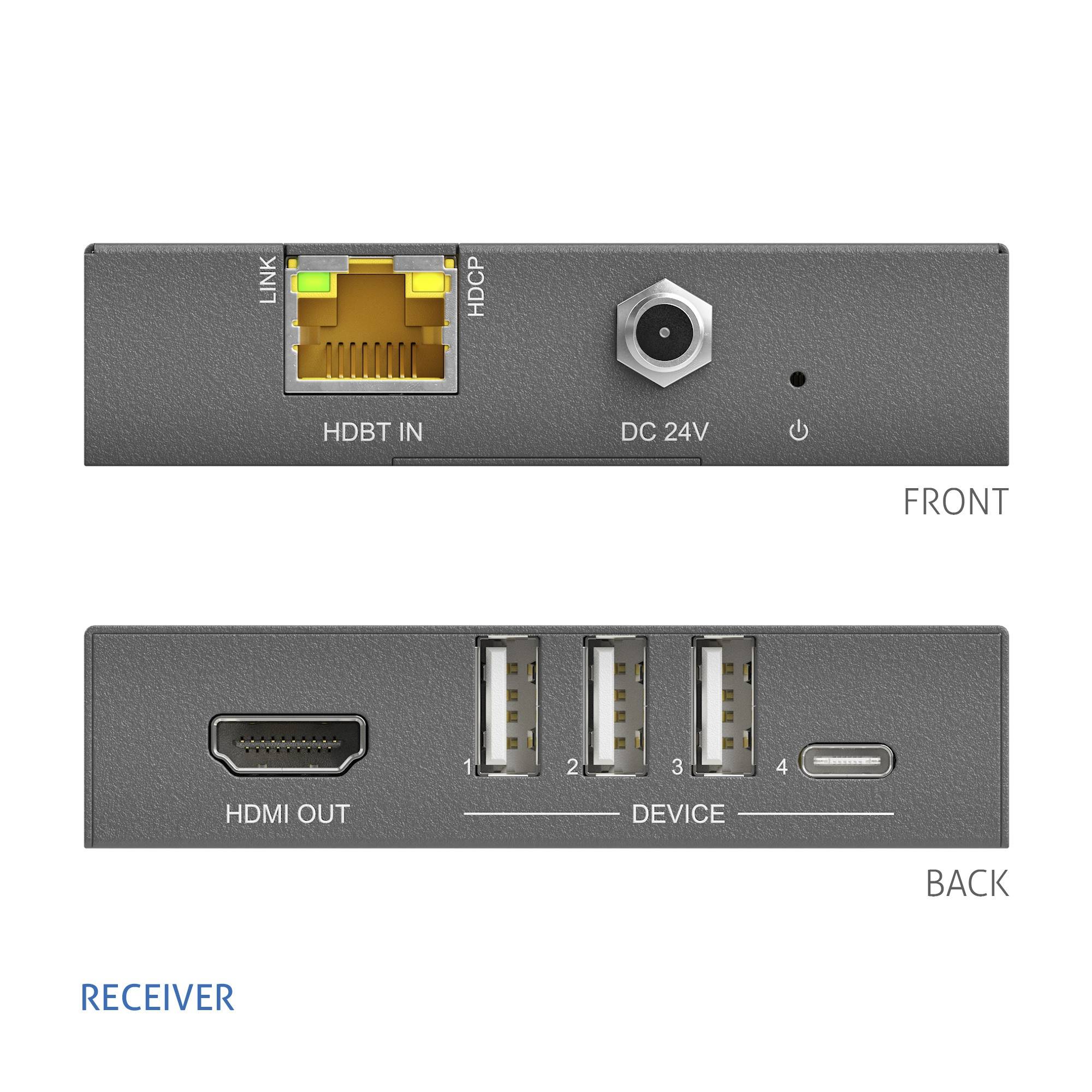 PURELINK - PureTools PT-HDBT-1020HU-RX, AV-Receiver, 100 m, Kabelgebunden, Schwarz, HDCP
