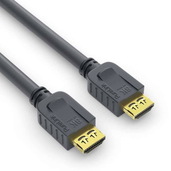 Zwei schwarze HDMI-Kabel mit vergoldeten Steckern auf weißem Hintergrund.