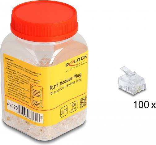Delock Telefonanschluss - RJ-11 (M) (Packung - mit 100)