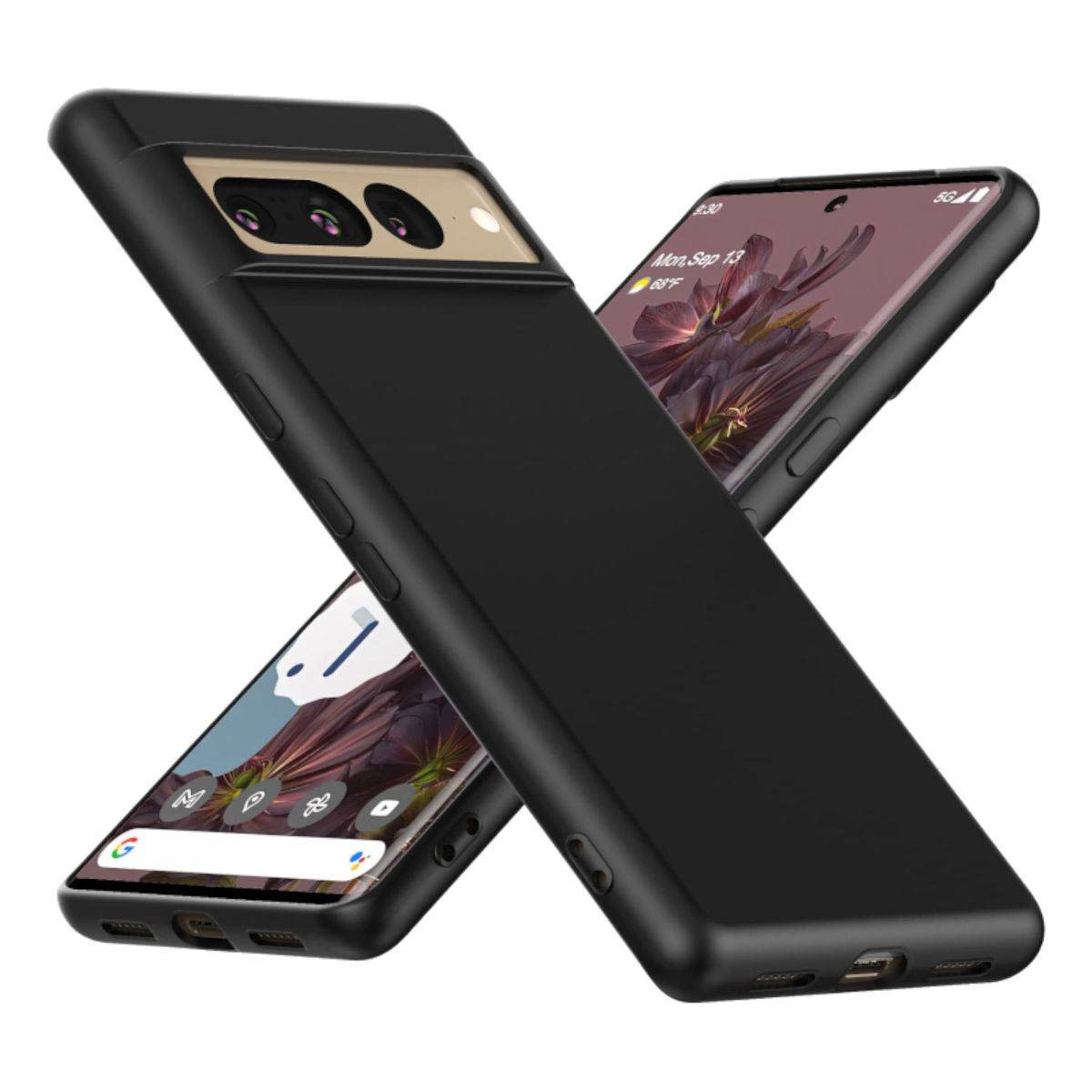 Für Google Pixel 8 Pro Silikoncase TPU Schutz Schwarz Handy Tasche Hülle Cover Etui Neu