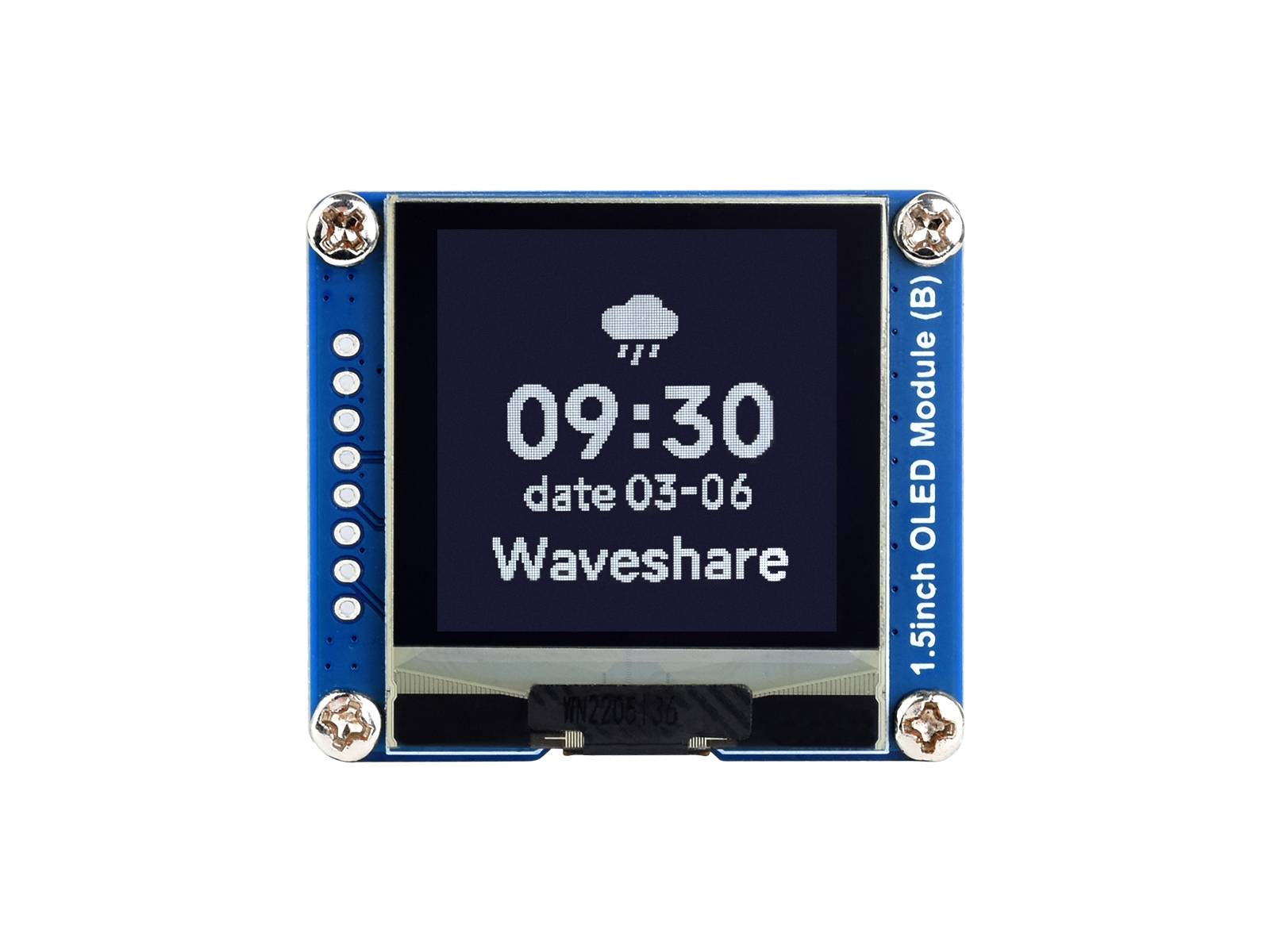 WaveShare 1.5inch OLED Display Module 128×128 SPI I2C White on Black Display