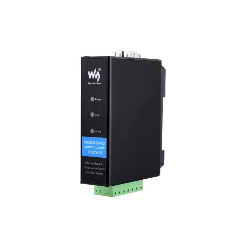 WaveShare Rail-Mount Serial Server, RS232/485/422 to RJ45 Ethernet Module