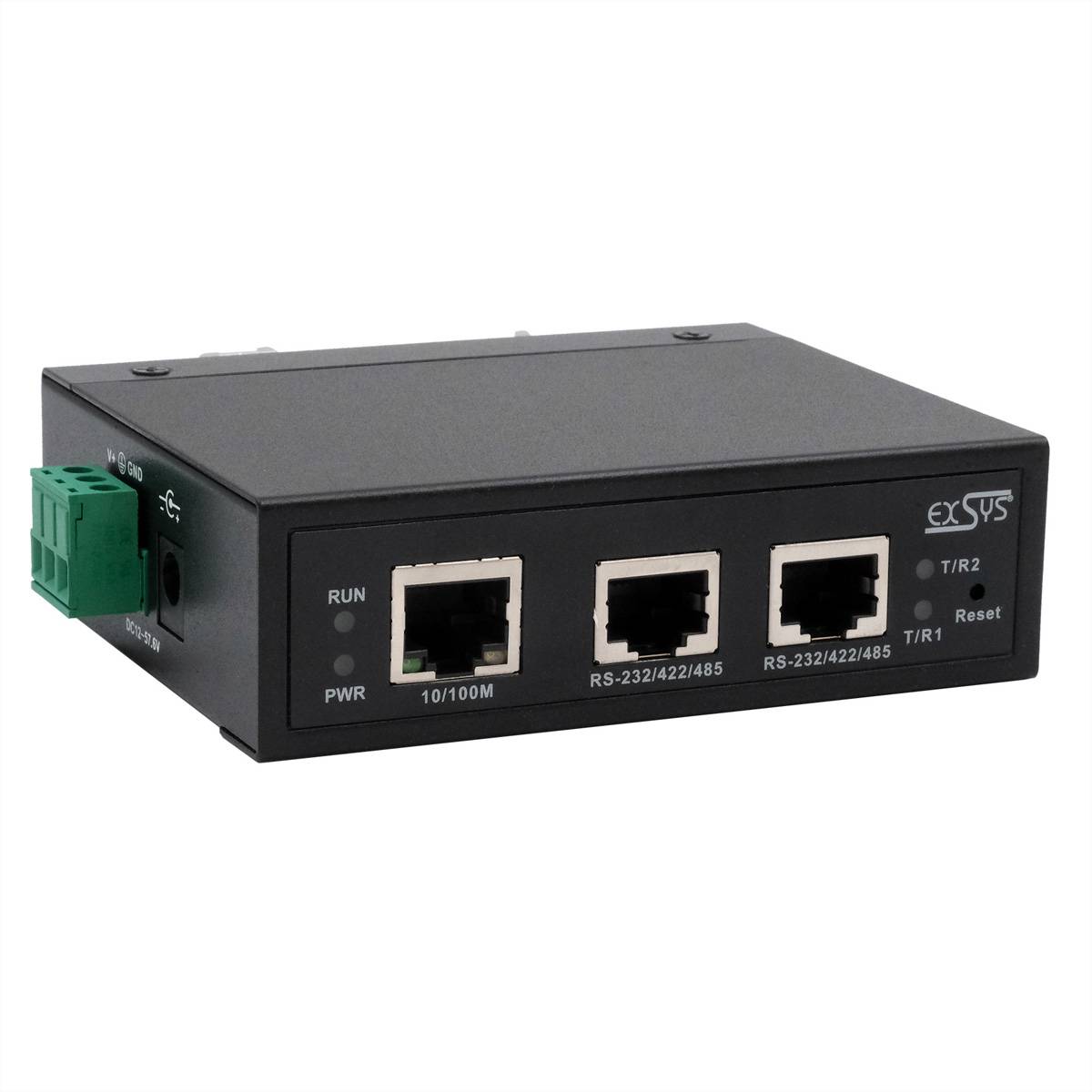 EXSYS - Ethernet zu 2x Seriell RS-232/422/485 inkl.DIN-Rail Kit