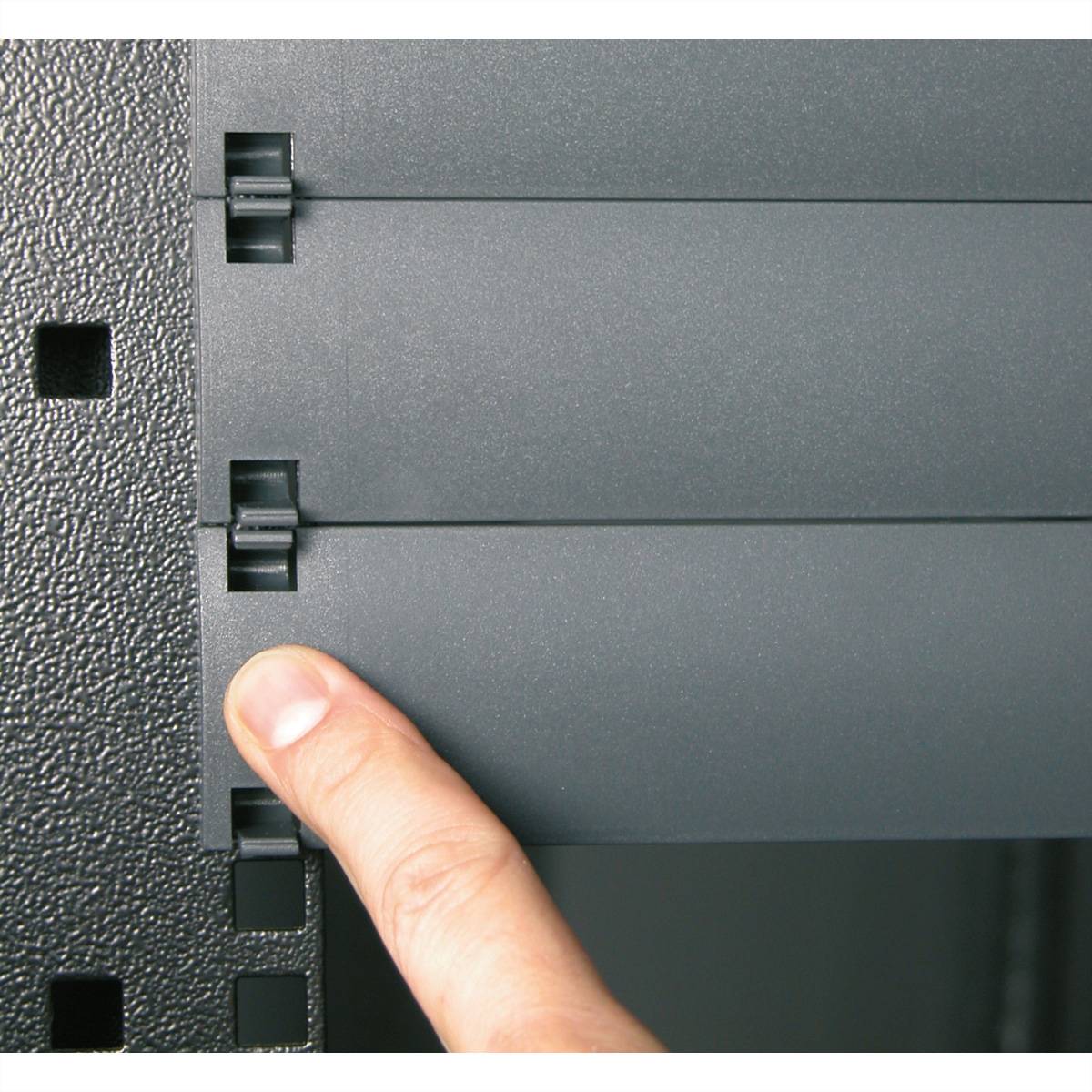 19"-Blindplatten zum Einklipsen, Kunststoff 1 HE, 10St., grau