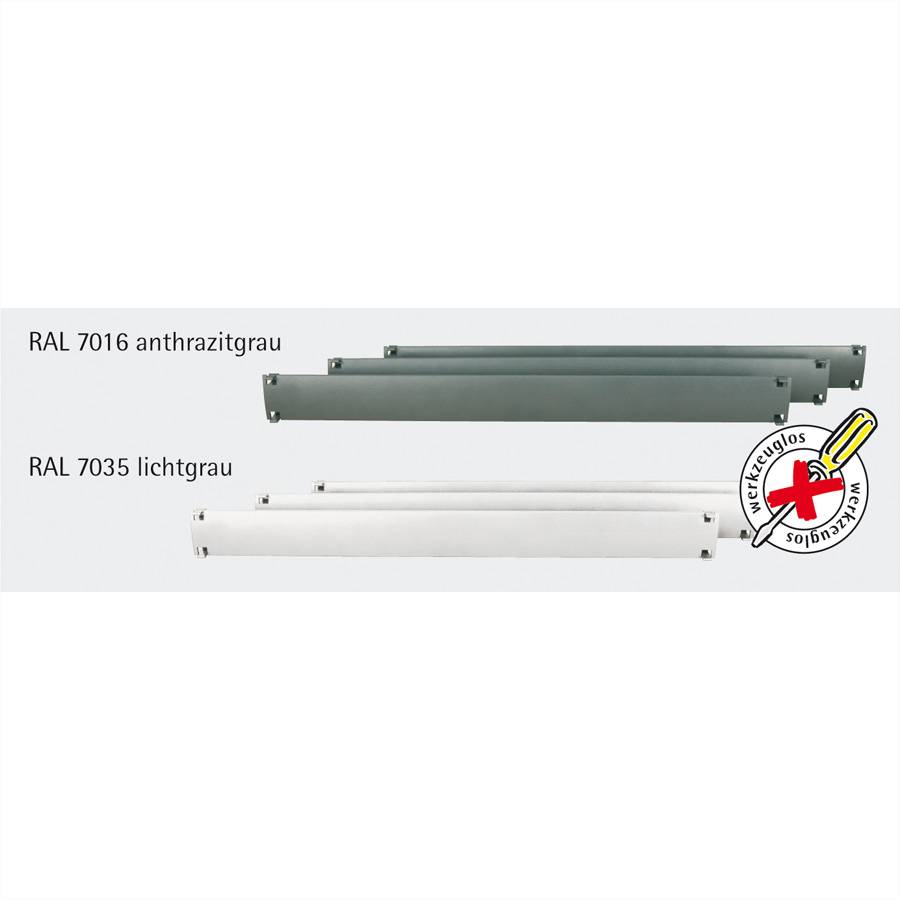 19"-Blindplatten zum Einklipsen, Kunststoff 1 HE, 10St., grau