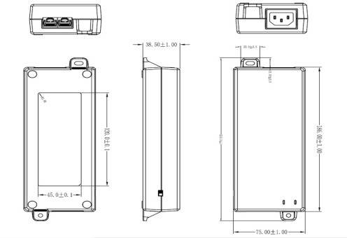 Dahua - TAM01GT01GT-75 - PoE Injektor 75W, - 75W Single Port Hi-PoE Injektor Gigabit - Ein Ethernet Port Eingang - Ein