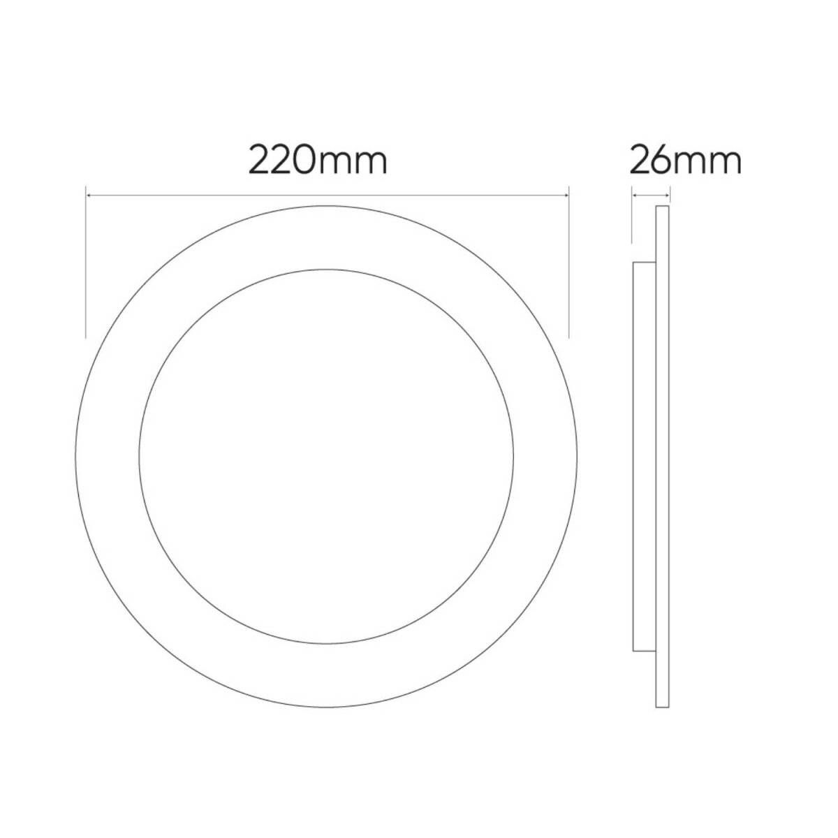 Einbaustrahler 24W | IP20 Schutzart | Flimmerfrei, 2550lm | 4000K Neutralweiß | Runde, 22cm | mit Bewegungsmelder
