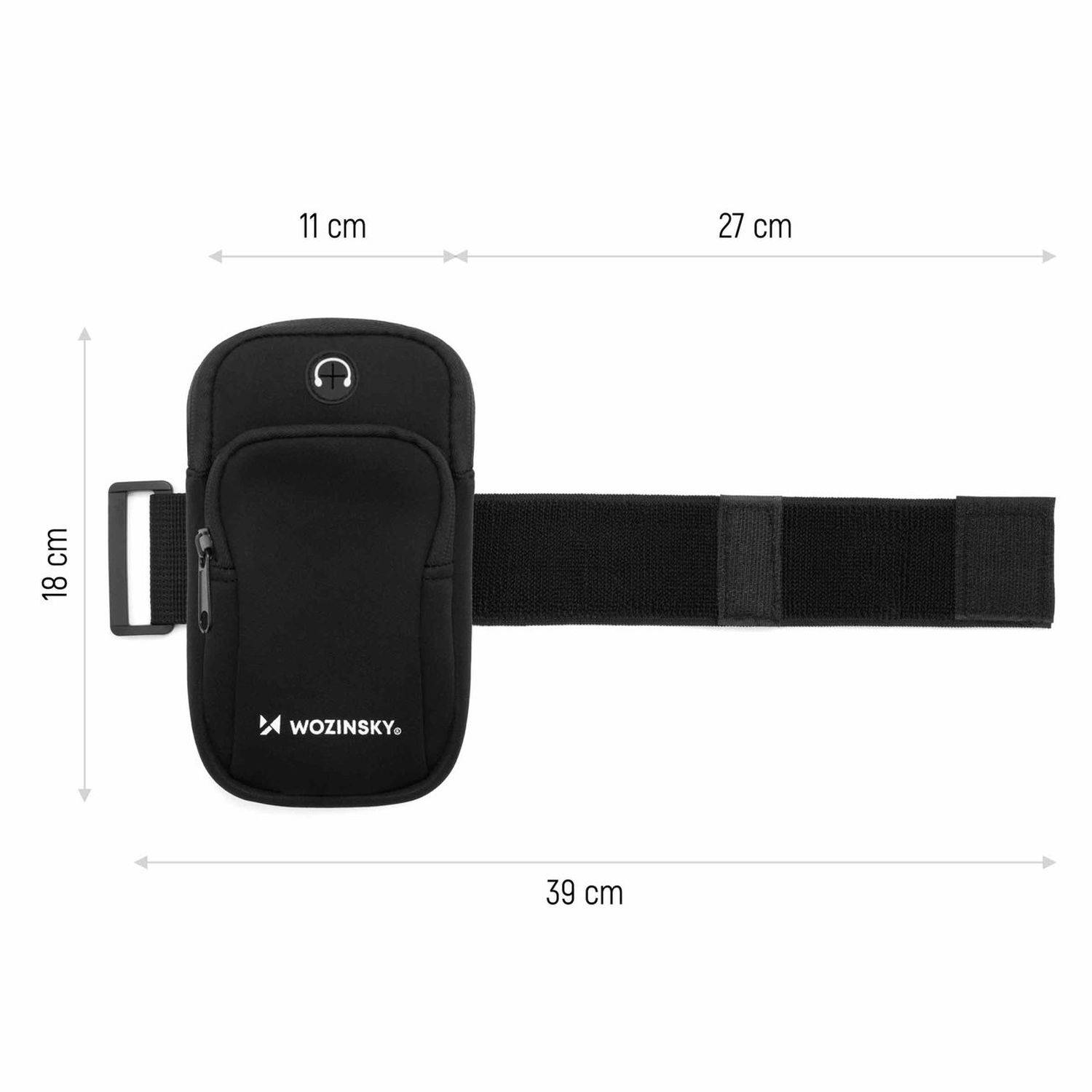 Wozinsky Laufband für Handys Armband Handytasche flexibles und wasserdichtes Gerät Schwarz